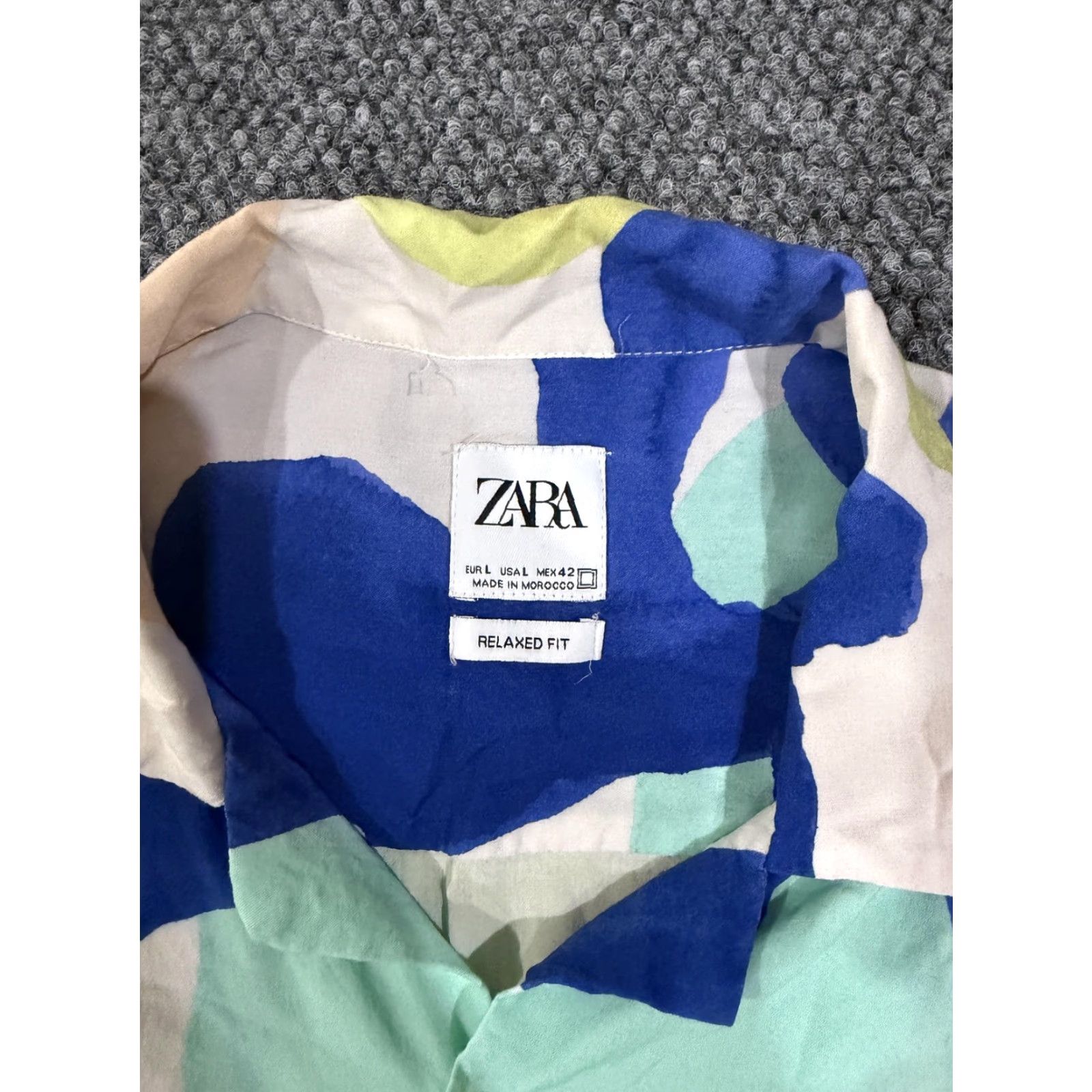 Zara Zara Shirt Mens L Multicolor Abstract Print Short Sleeve Button Up Casual Regular Fit Night? Size US L / EU 52-54 / 3 - 4 Thumbnail