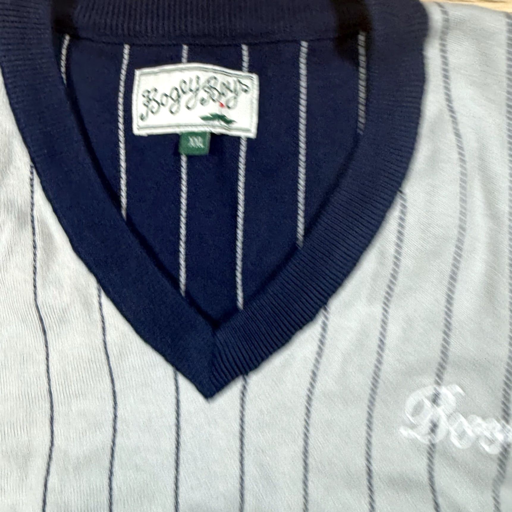 Vintage Bogey Boys Sweater Vest Mens M Gray Navy Pinstripe Golf NWOT Size US M / EU 48-50 / 2 - 3 Thumbnail