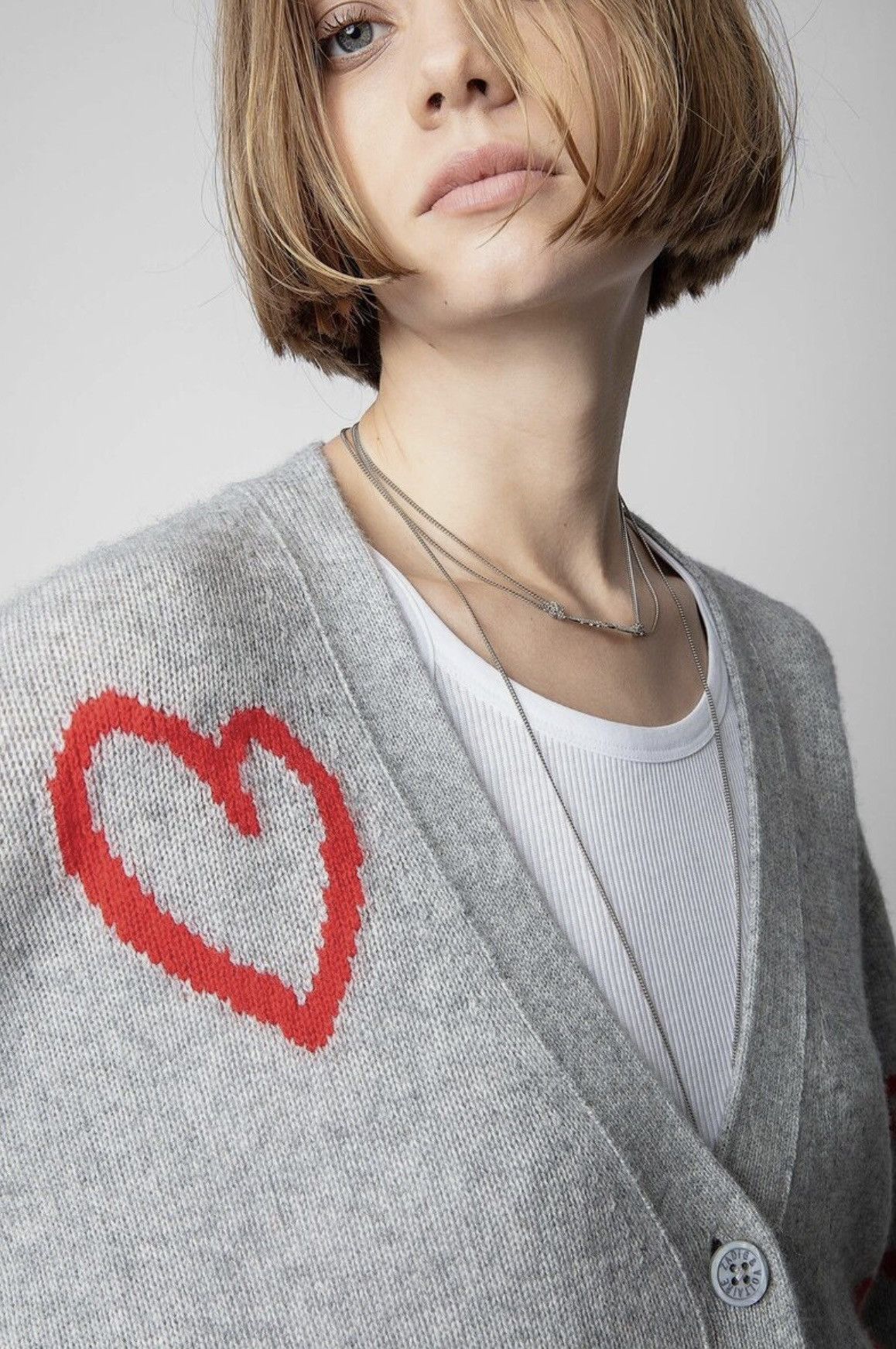 Designer × Zadig & Voltaire Zadig & Voltaire 100% cashmere Mirka Heart cardigan sweater Size M / US 6-8 / IT 42-44 - 4 Thumbnail