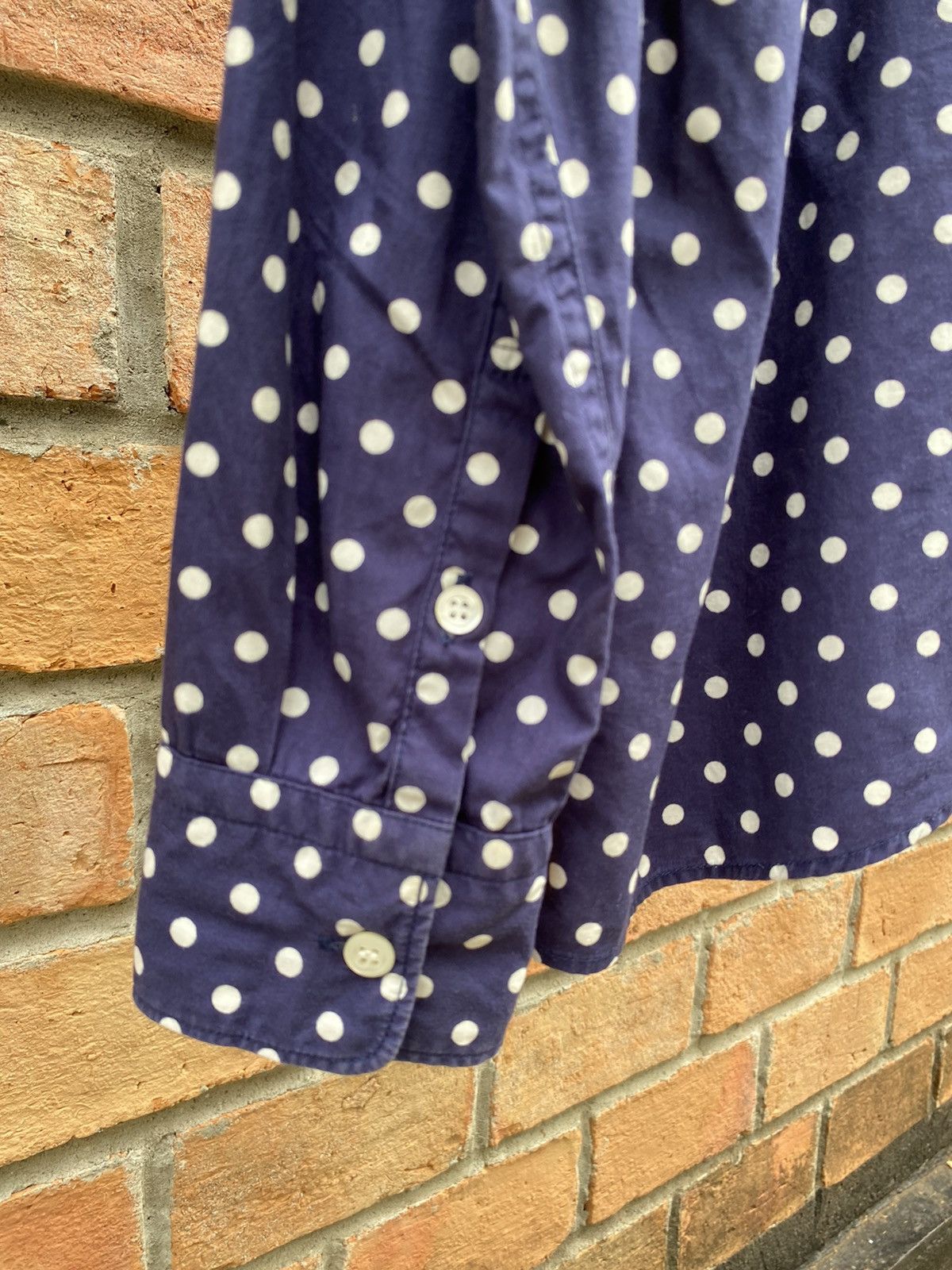 Frapbois FRAPBOIS Blue Long-Sleeve Shirt with White Polka Dots Size XS / US 0-2 / IT 36-38 - 6 Thumbnail
