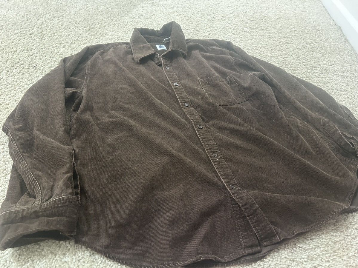 Gap GAP y2k brown corduroy button down XL Size US XL / EU 56 / 4 - 4 Thumbnail