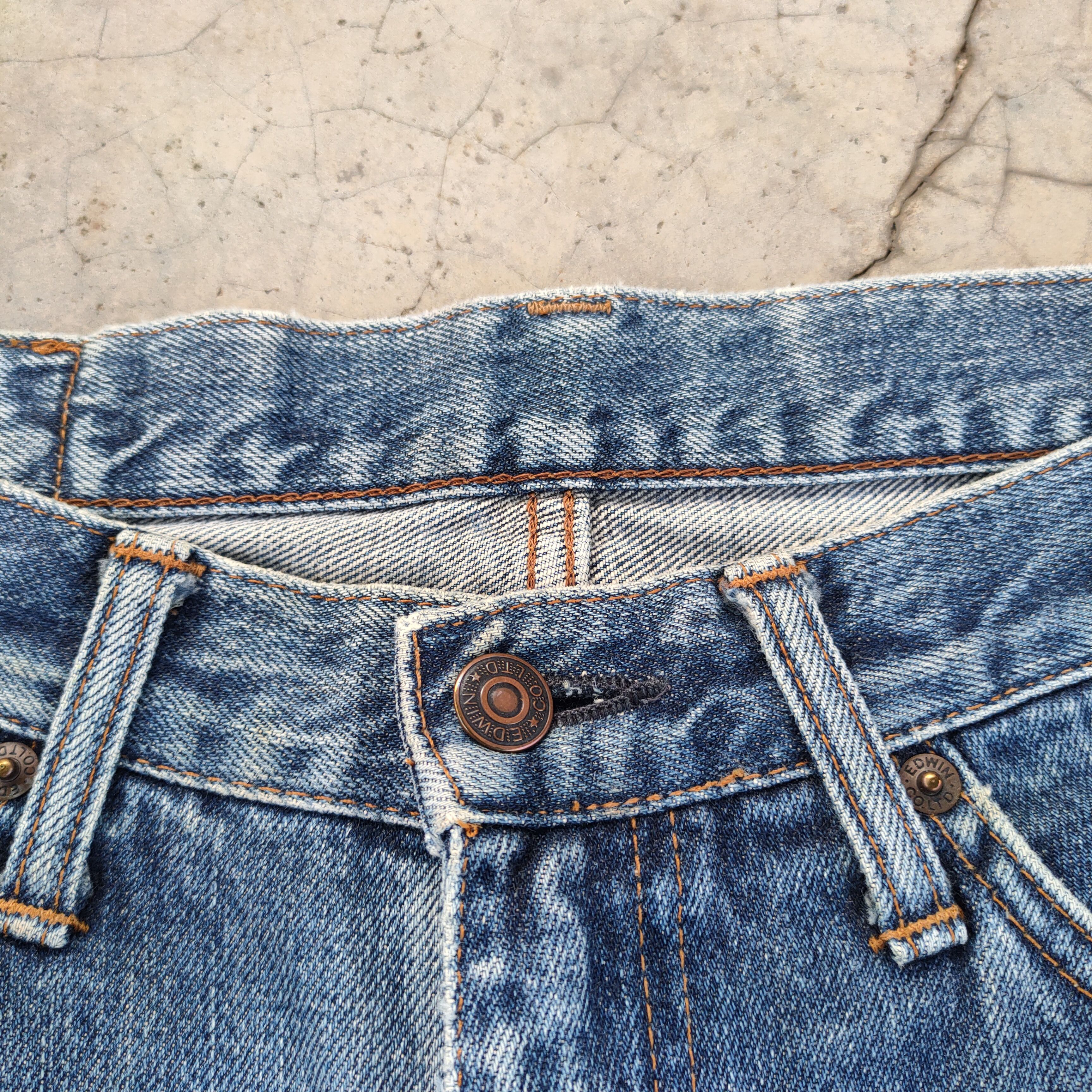 Japanese Brand EDWIN VINTAGE FADED DISTRESSED JEAN DENIM PANTS W32 Size US 32 / EU 48 - 5 Thumbnail