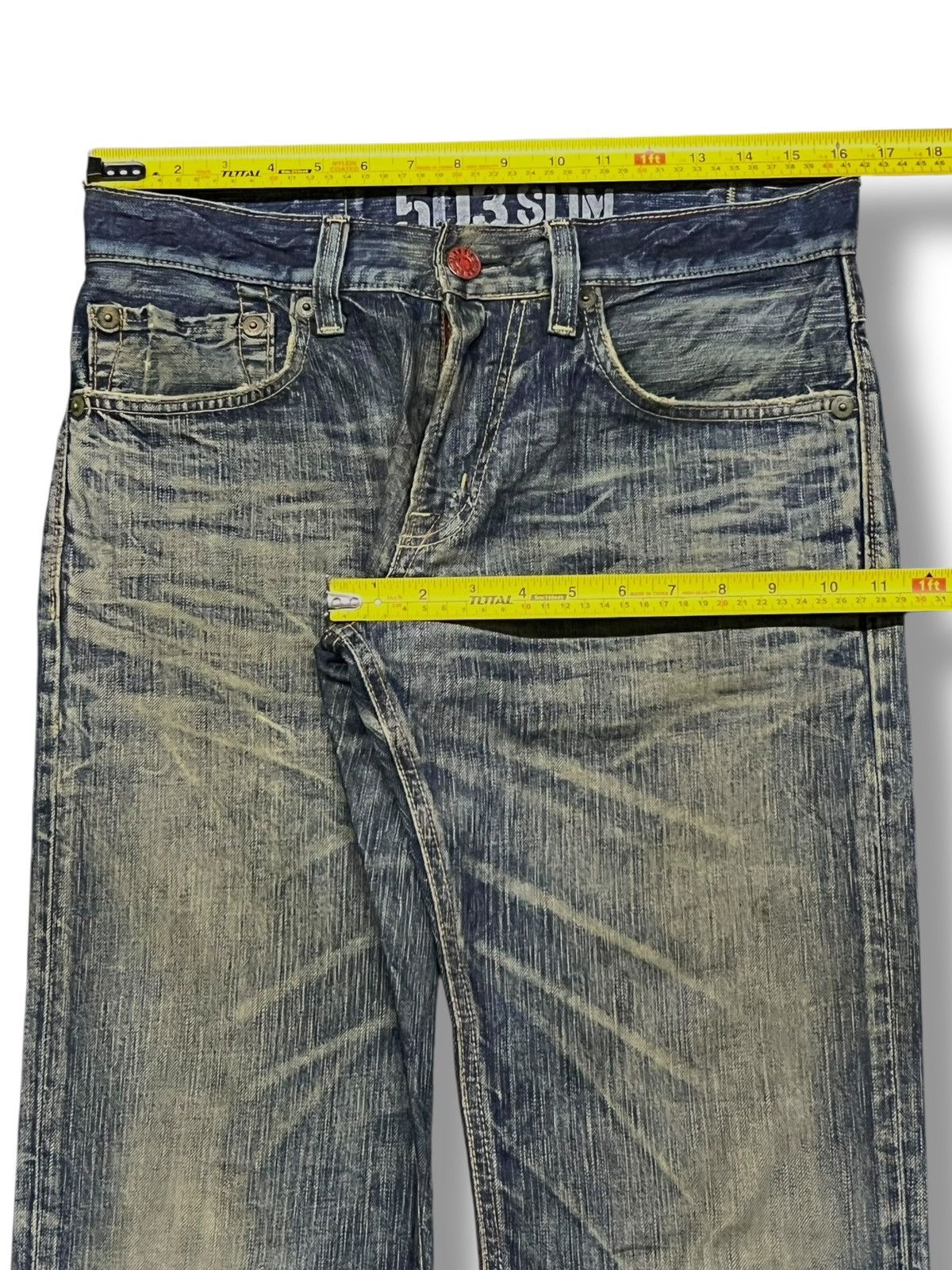 Edwin Vintage Edwin 503 Blue Trip Japan - 💥Rare💥 Crazy Mud Wash Size US 32 / EU 48 - 19 Thumbnail