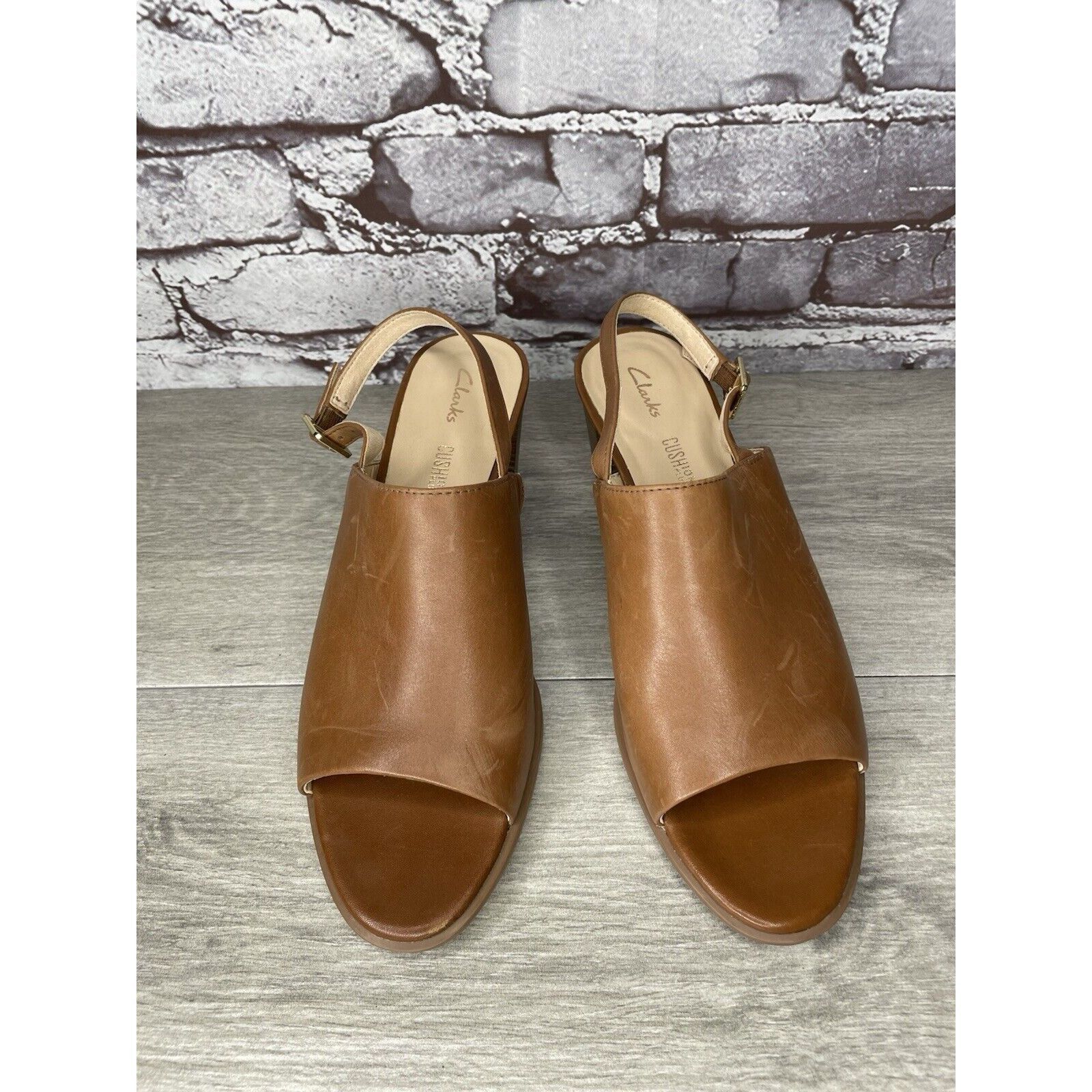 Clarks Clarks Brown Leather Casual Ankle Strap Open Toe Sandals Wom Size US 8.5 / IT 38.5 - 2 Thumbnail