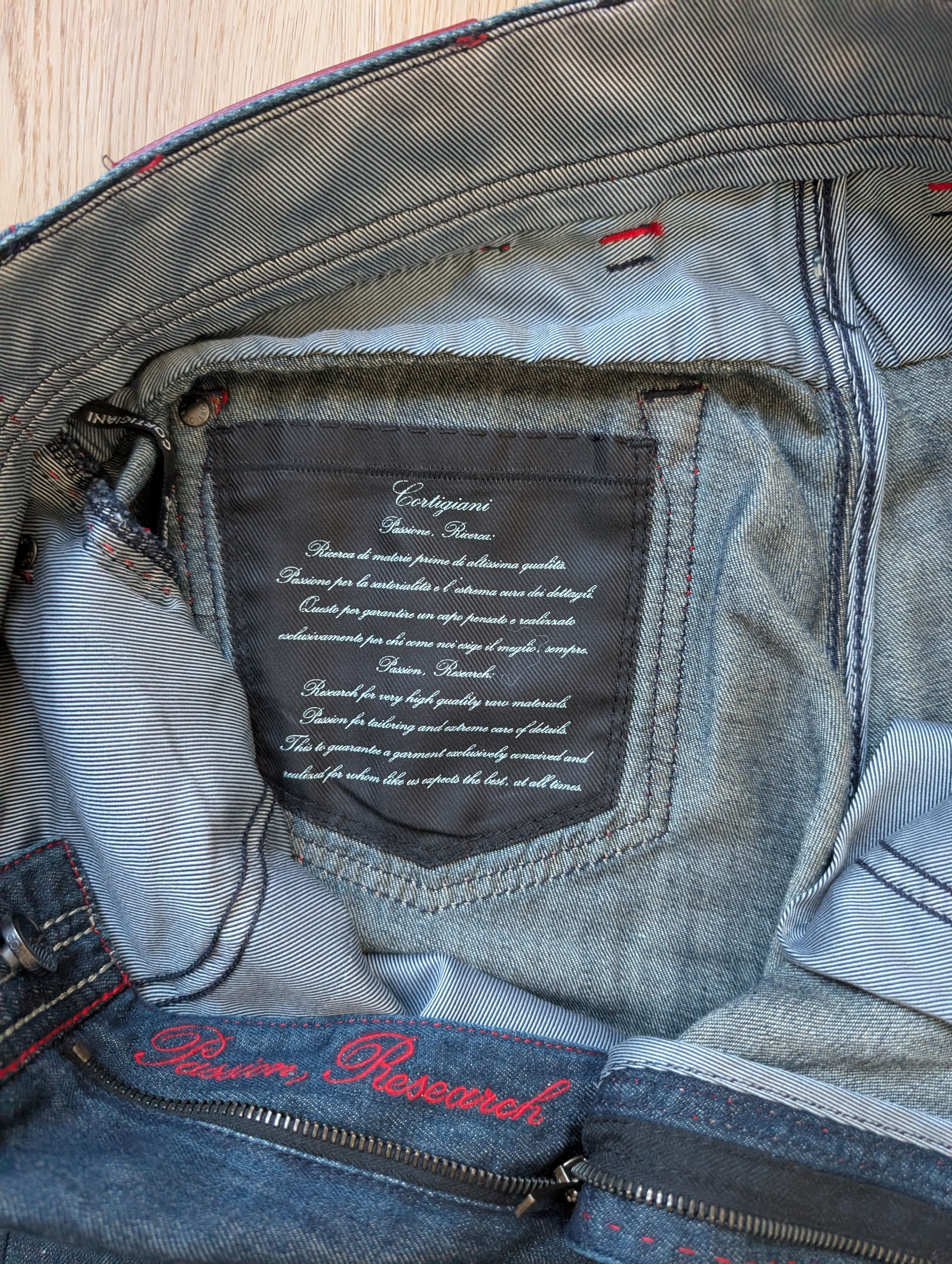Cortigiani Cortigiani Luxury Handmade In Italy Blue Cotton Linen Jeans Size US 32 / EU 48 - 10 Thumbnail