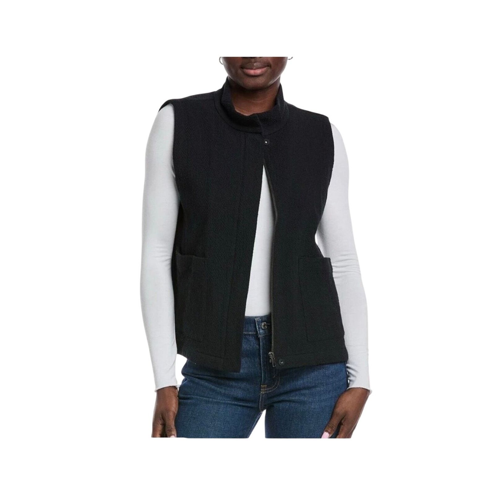 Eileen Fisher Eileen Fisher Vest Women Small Black Organic Cotton NWOT Size S / US 4 / IT 40 - 1 Thumbnail