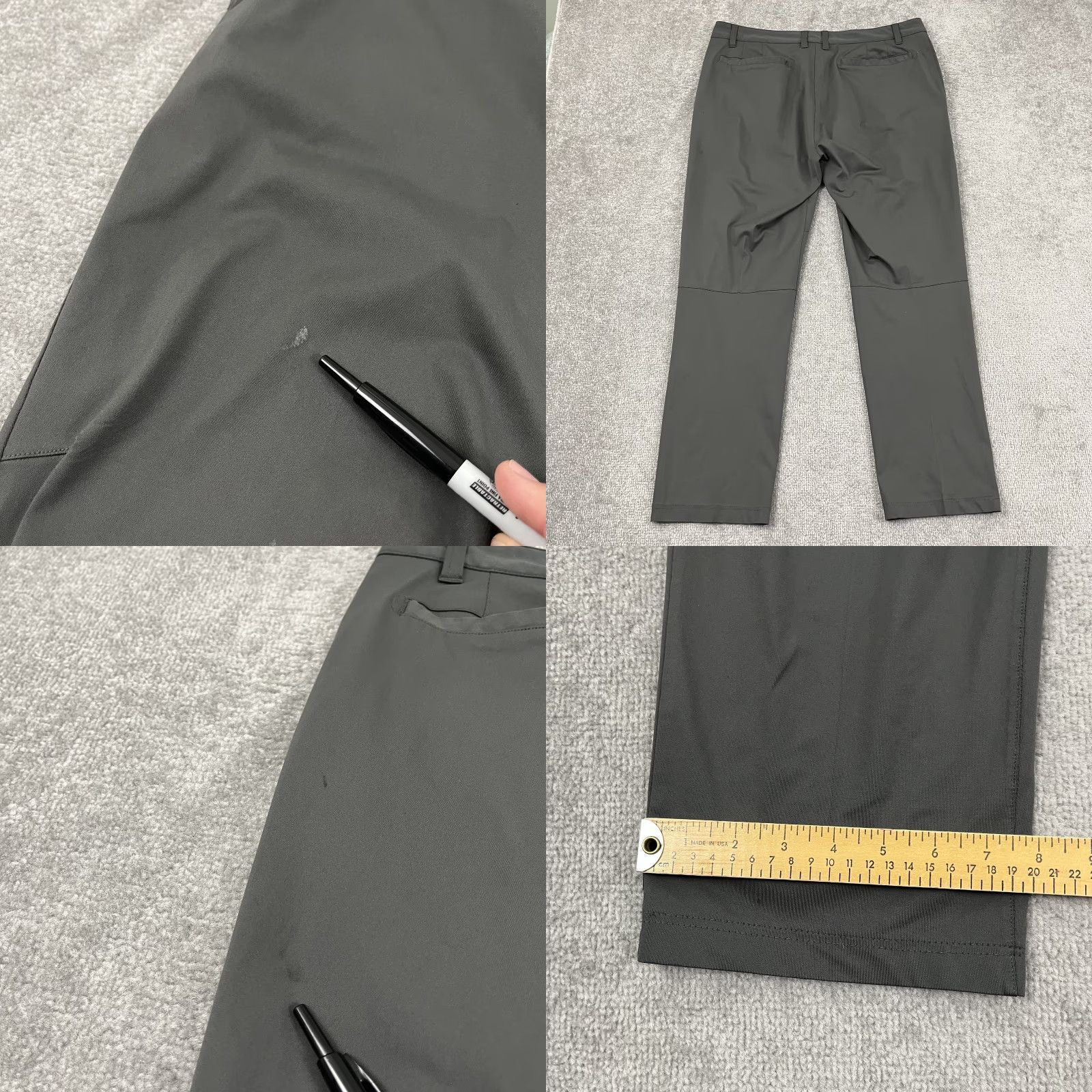 Rhone Rhone Commuter Pants Mens 36 x 29 Gray Straight Leg Business Casual Travel Office Golf Size US 36 / EU 52 - 8 Thumbnail