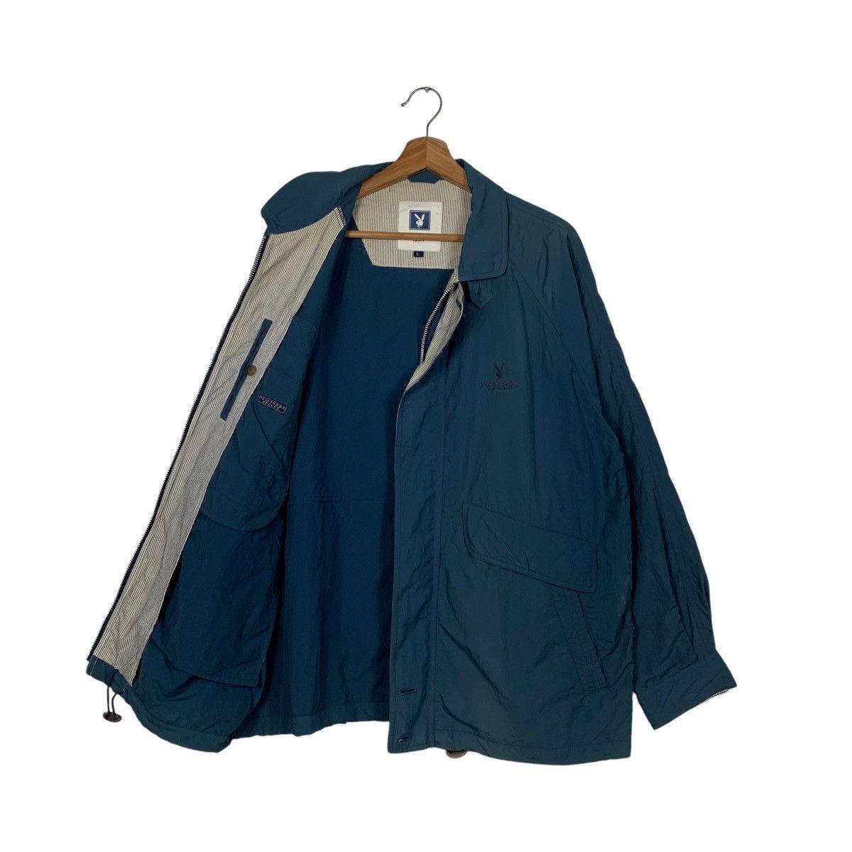 Playboy PLAYBOY Embroider Bunny Logo Blue Casual Jacket #1841-C80 Size US L / EU 52-54 / 3 - 9 Thumbnail