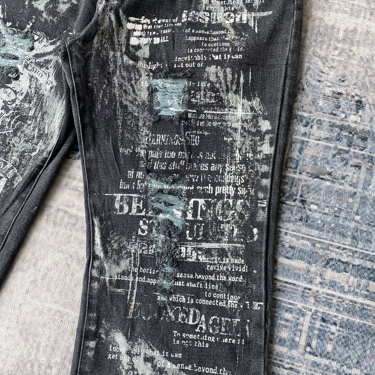 If Six Was Nine Bernings Sho Punk Distressed Denim Pants Size US 29 - 9 Thumbnail