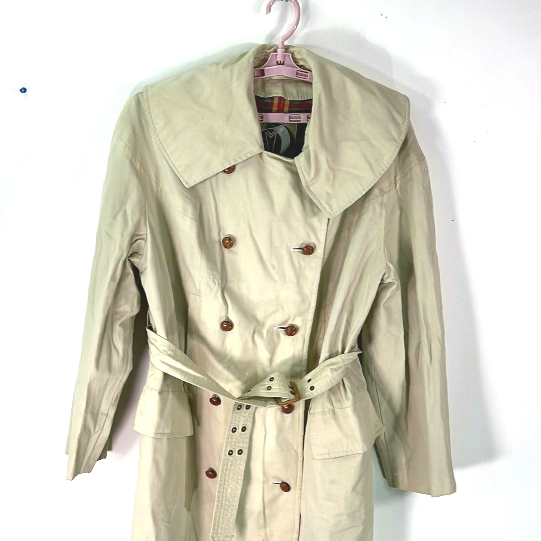 Vintage VINTAGE Silver Sail Women's Trench Coat XL Beige Long Sleeve Casual Classic Button Front Size XL / US 12-14 / IT 48-50 - 2 Thumbnail