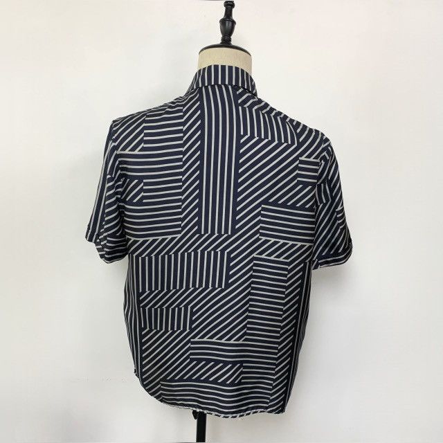 Fendi Fendi Silk FF Logo Geometric Stipe Pattern Shirt FS0795 #38 Size US M / EU 48-50 / 2 - 4 Thumbnail