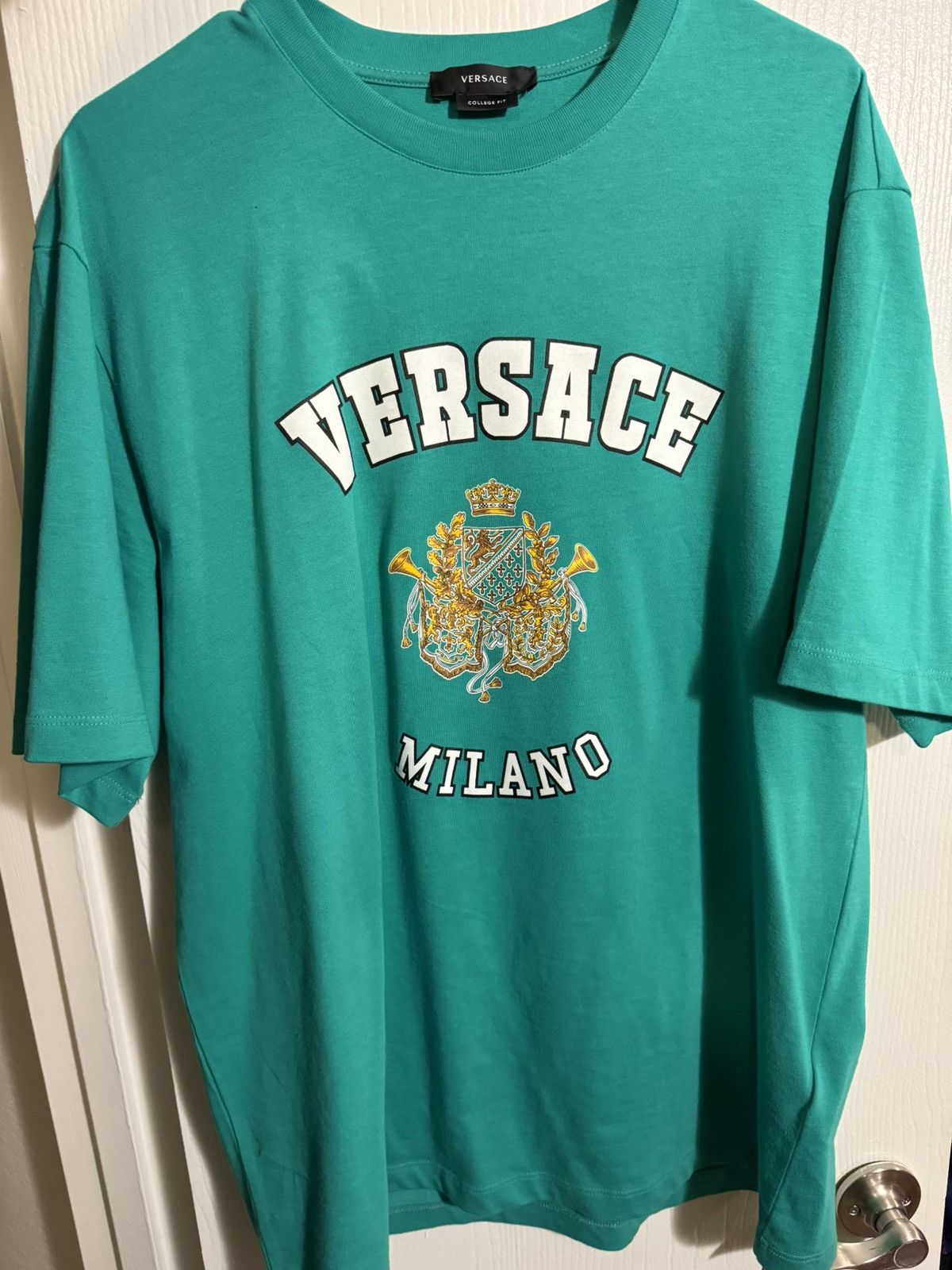 image of Versace T Shirt in Teal, Men's (Size Small)