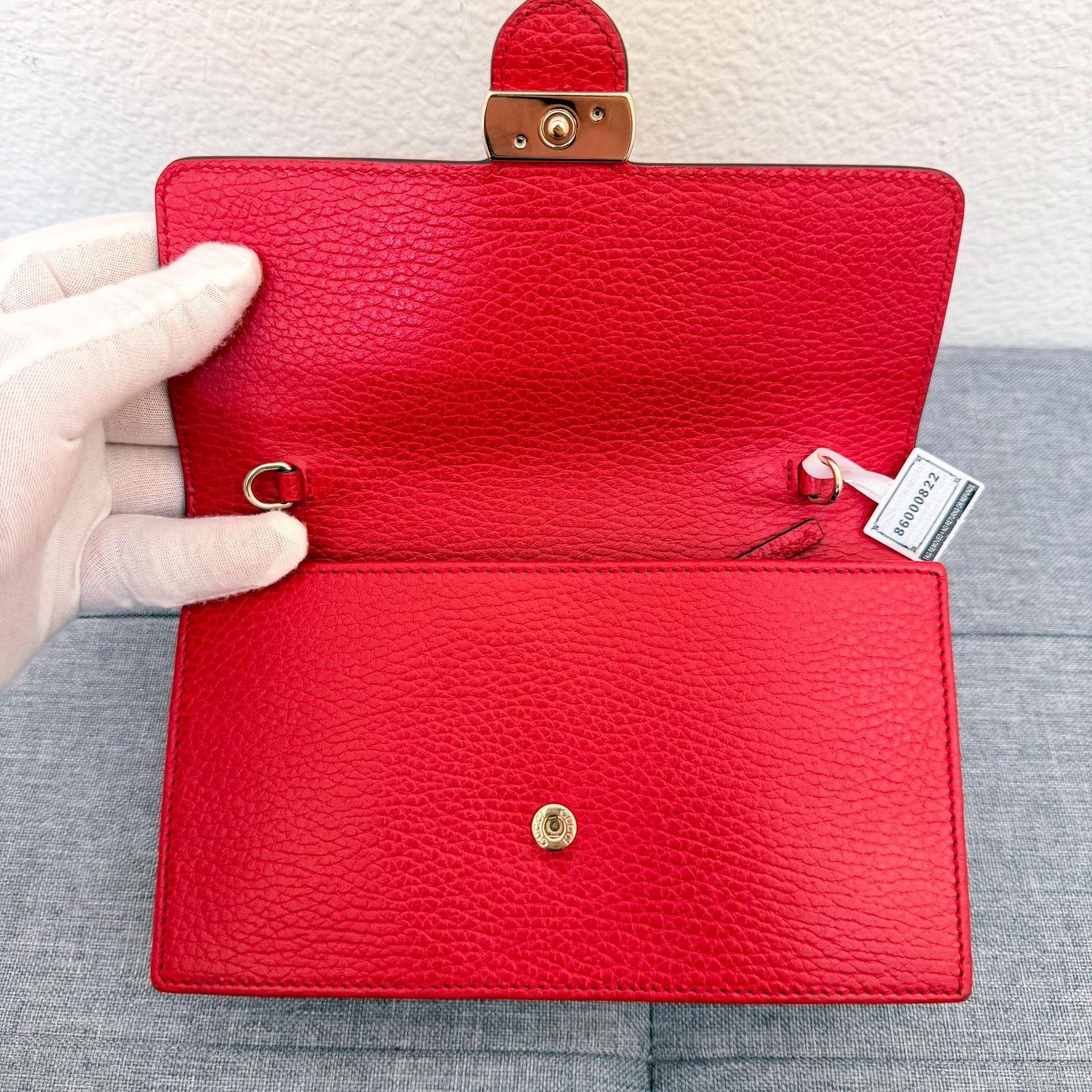 Gucci Gucci Red Leather Interlocking G Chain Bag Size ONE SIZE - 8 Thumbnail