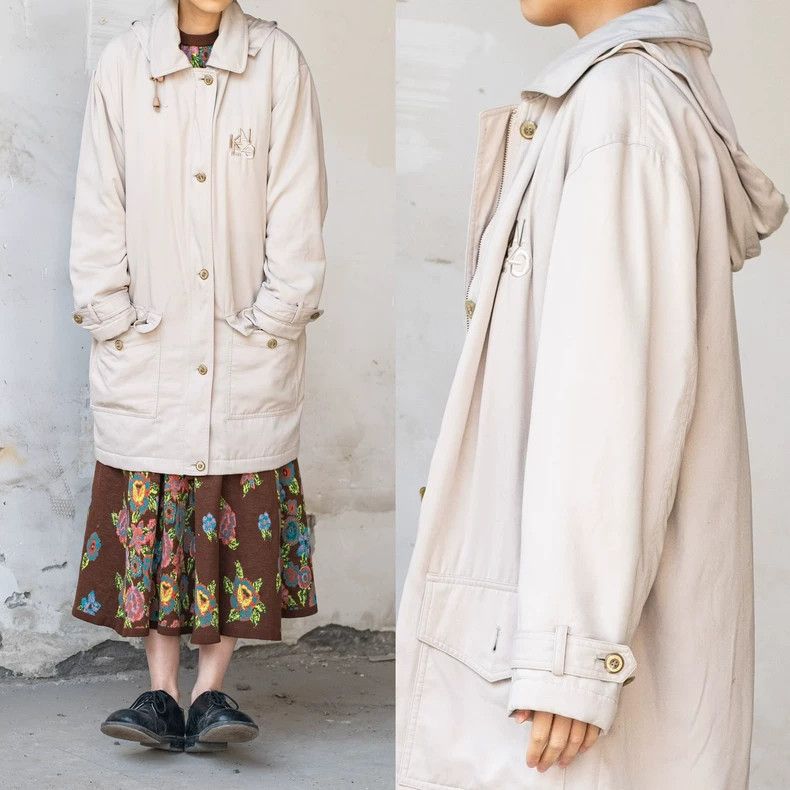 KENZO White cotton long coat