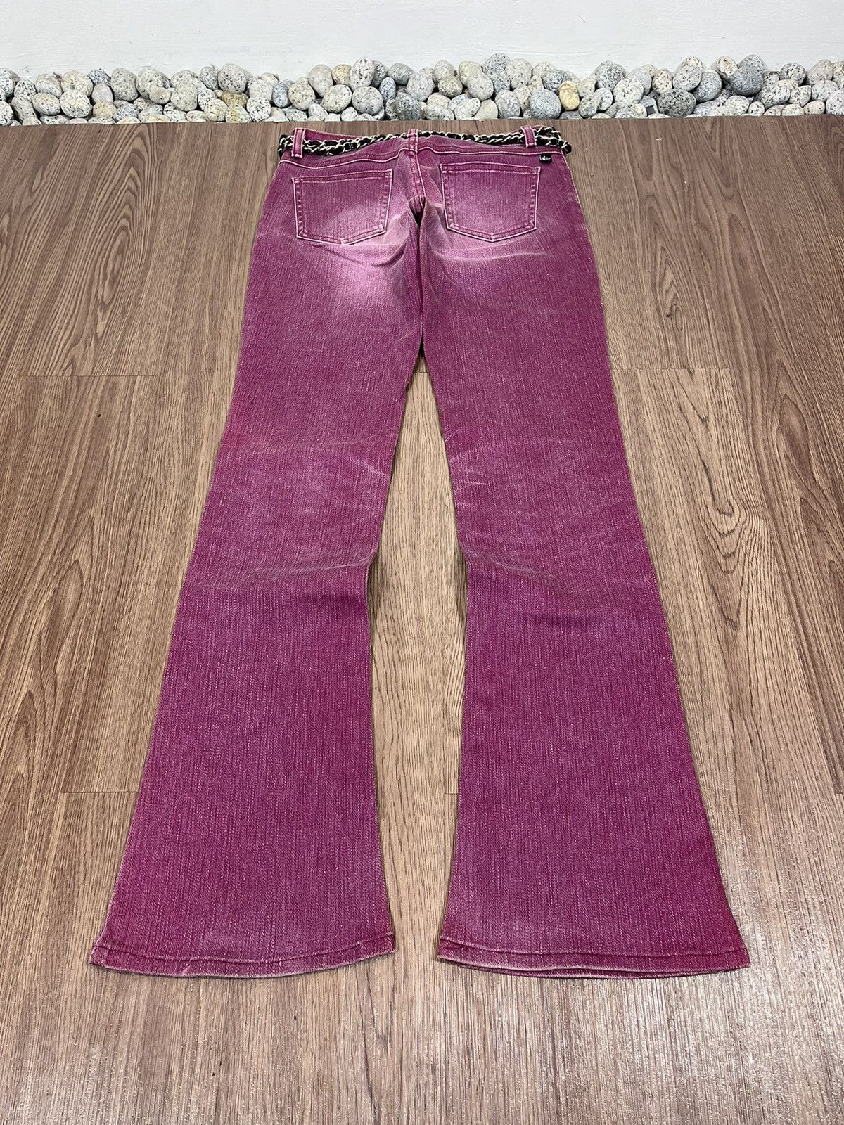 Edwin × If Six Was Nine × Tornado Mart Edwin Something Burgandy Washed Bootcut Jean with Chain Belt Size US 27 - 8 Thumbnail
