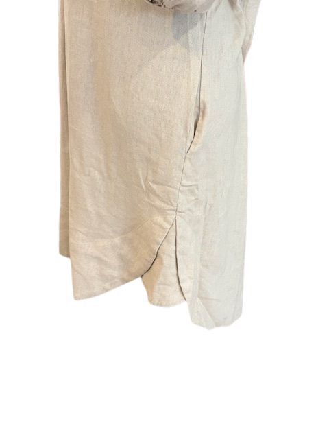 Cynthia Rowley Linen Mini Dress with ¾ Puff Balloon Sleeves in Beige Size L / US 10 / IT 46 - 5 Thumbnail