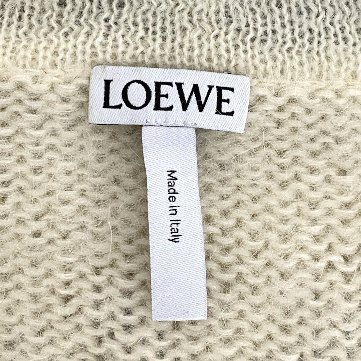 Loewe Loewe Beige Logo V-neck Mohair Knit Cardigan Coat K26WX Size XS / US 0-2 / IT 36-38 - 6 Thumbnail