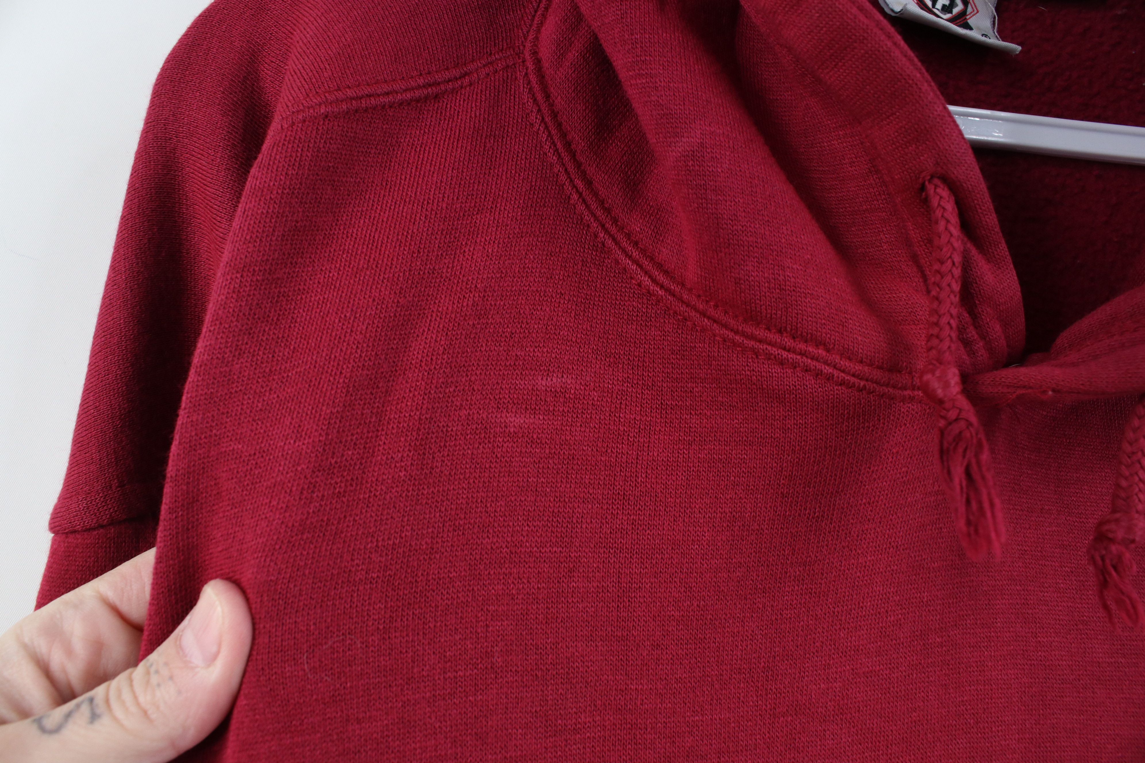 Vintage Vintage 90s Streetwear Blank Knit Hoodie Sweatshirt Red Size US XXL / EU 58 / 5 - 5 Thumbnail