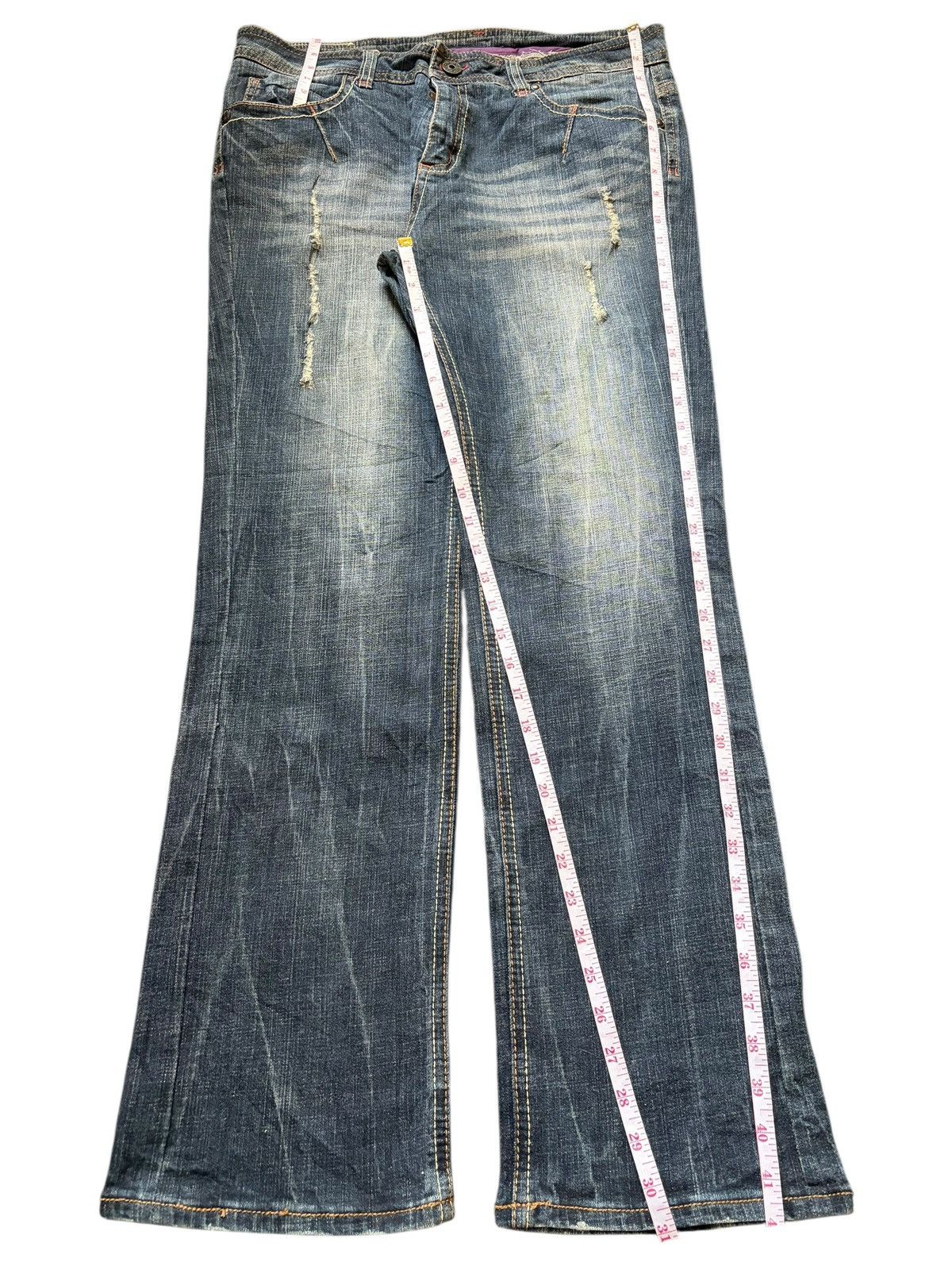 Hysteric Glamour Vintage Japanese Brand Faded Wash Distress Flare Jeans Size 34" / US 12 / IT 48 - 7 Thumbnail