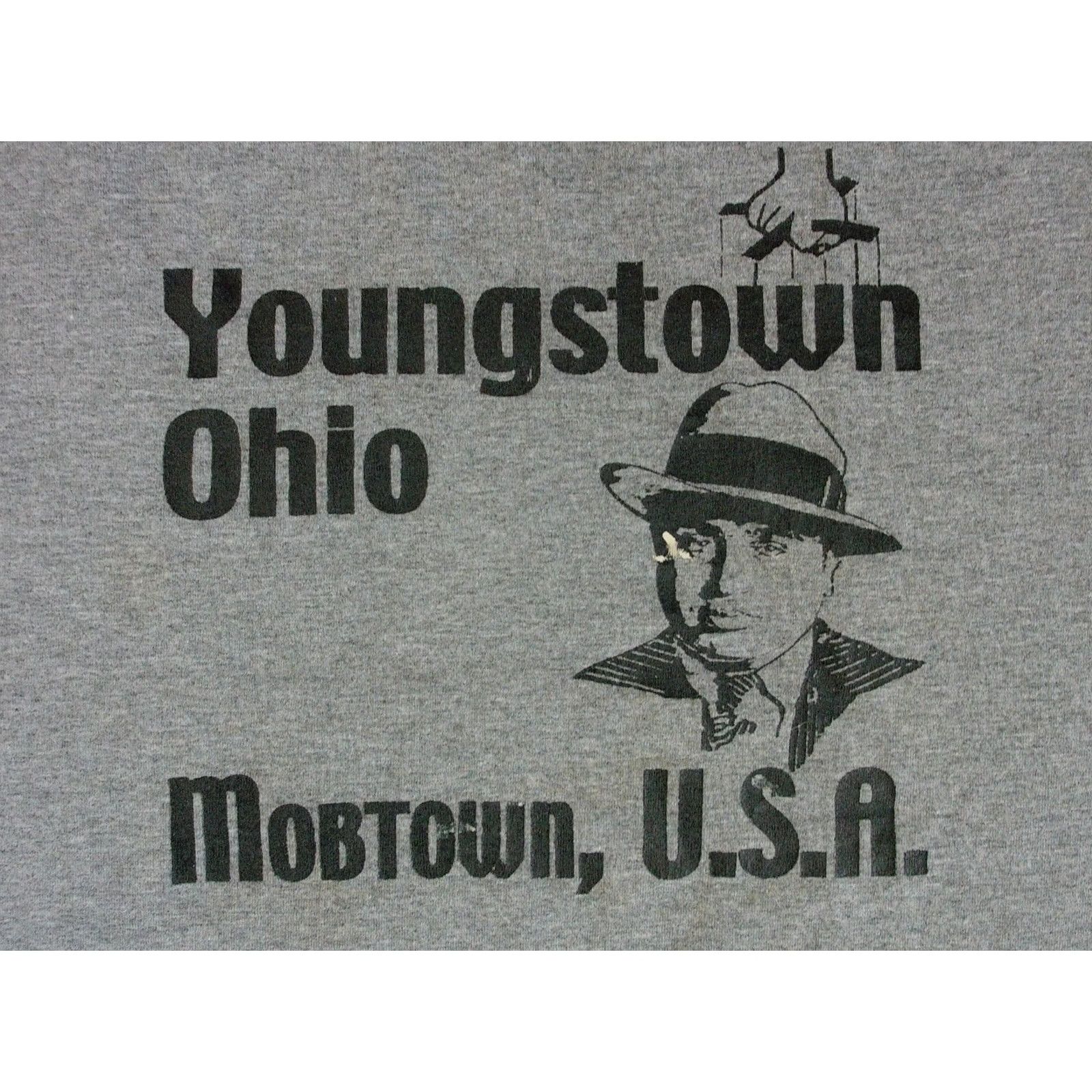 Jerzees VTG MOBTOWN USA Youngstown Ohio T Shirt Mens Lrg Gray 2000s Graphic Print Jerzees Cotton Polyester Crew Neck Size US L / EU 52-54 / 3 - 3 Thumbnail
