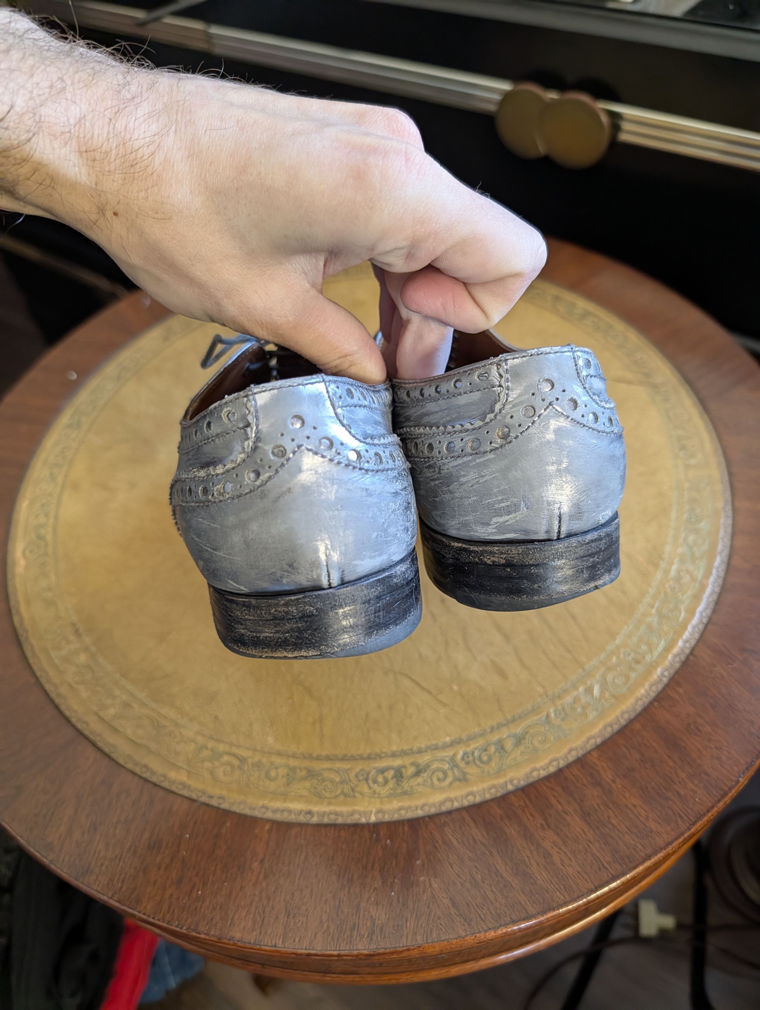 Church's $1,400 Burwood silver leather wingtip brogues Italy 37 Size US 6.5 / IT 36.5 - 5 Thumbnail