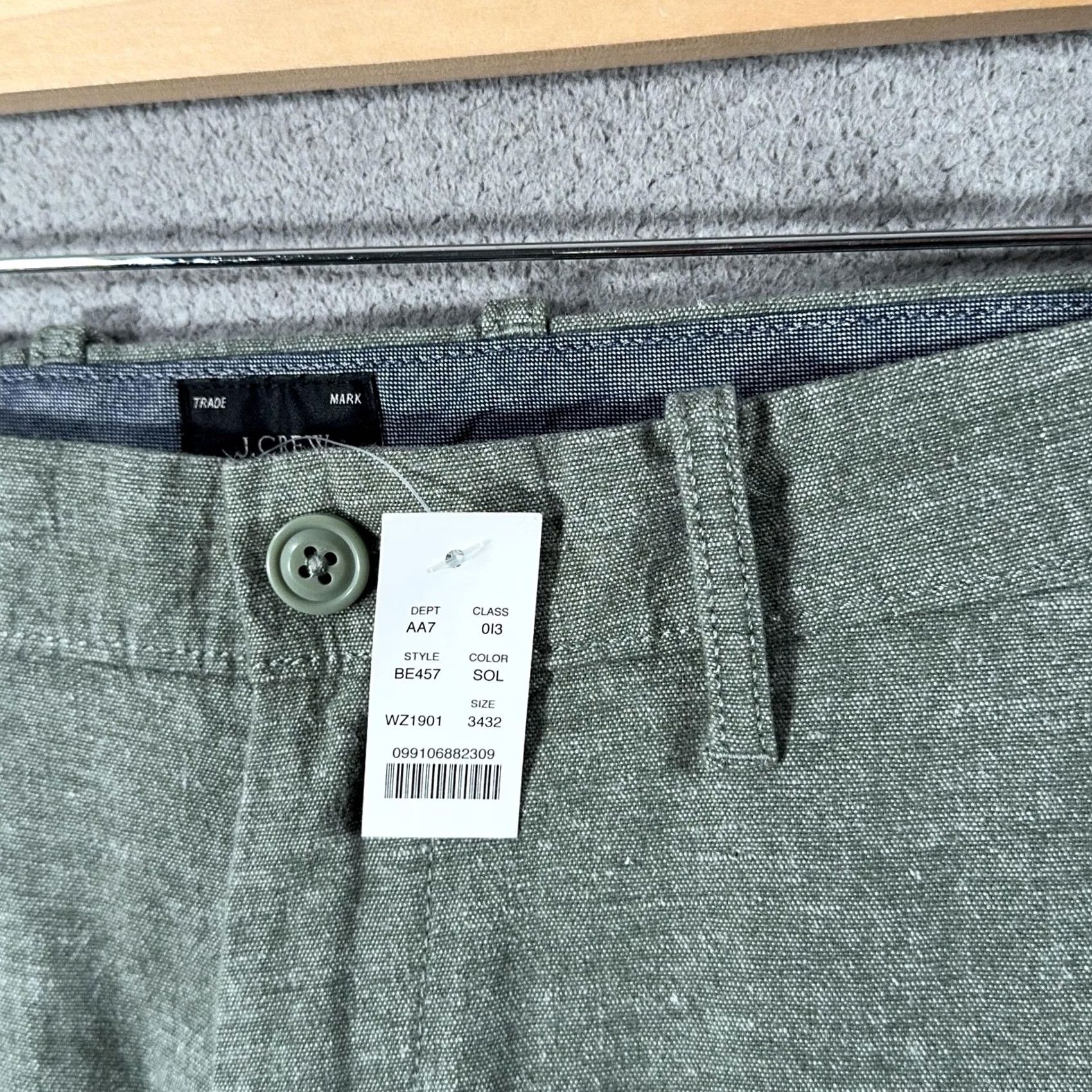 J.Crew J.CREW Chino Pants Mens Green Slim Stretch Twill 34x32 Size US 34 / EU 50 - 6 Thumbnail
