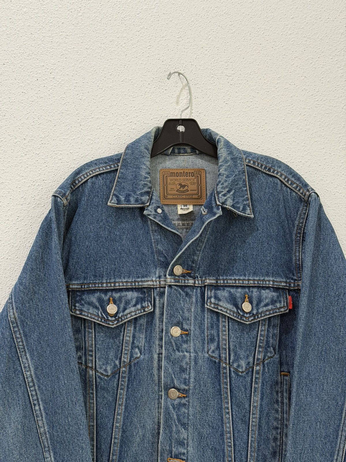 Levi's Vintage Clothing Vintage 80s Montero World Service Denim Trucker Jacket 36 Size US M / EU 48-50 / 2 - 2 Thumbnail