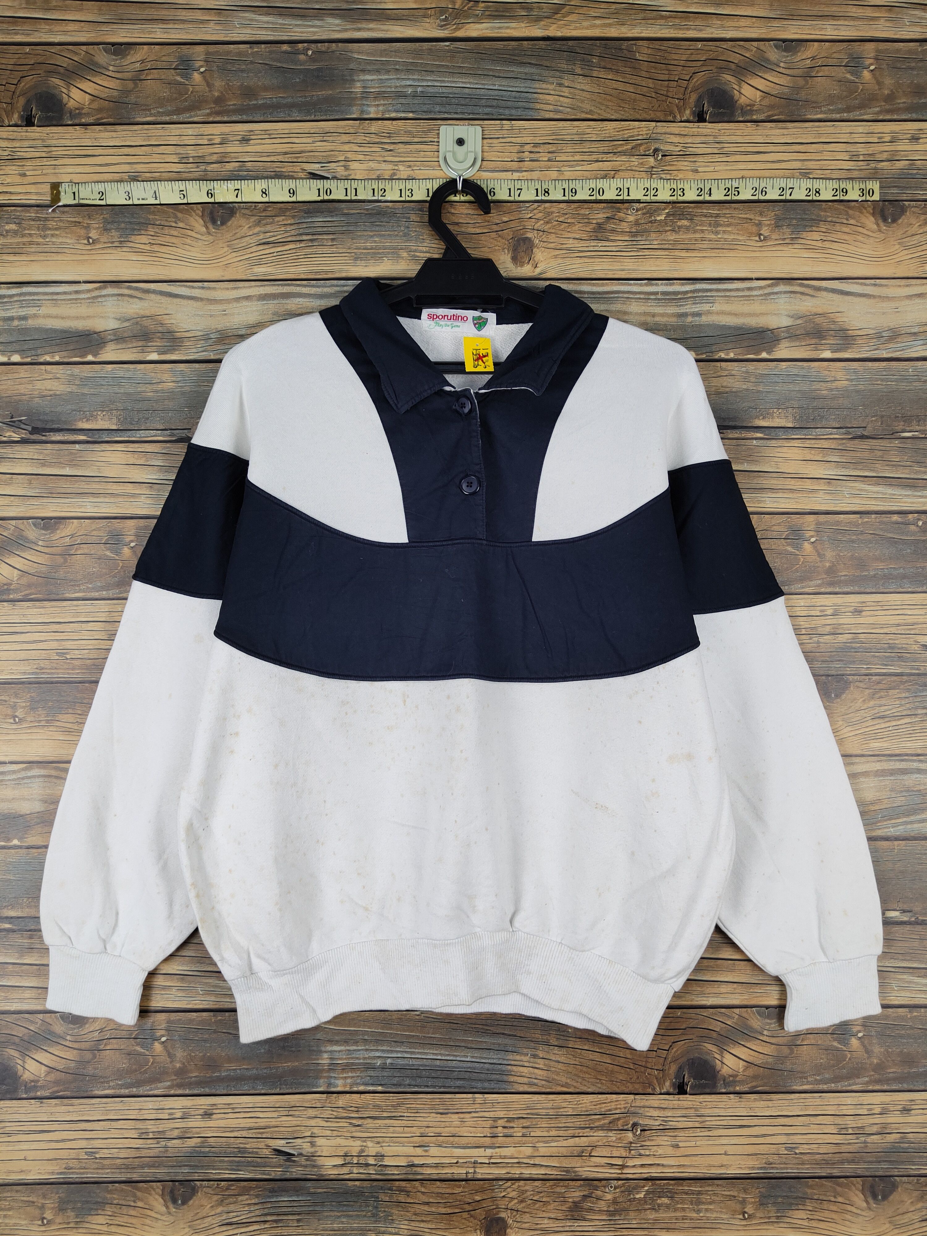 Japanese Brand × Vintage Sporutino White Black vintage Sweatshirts #W1170 Size US M / EU 48-50 / 2 - 1 Thumbnail