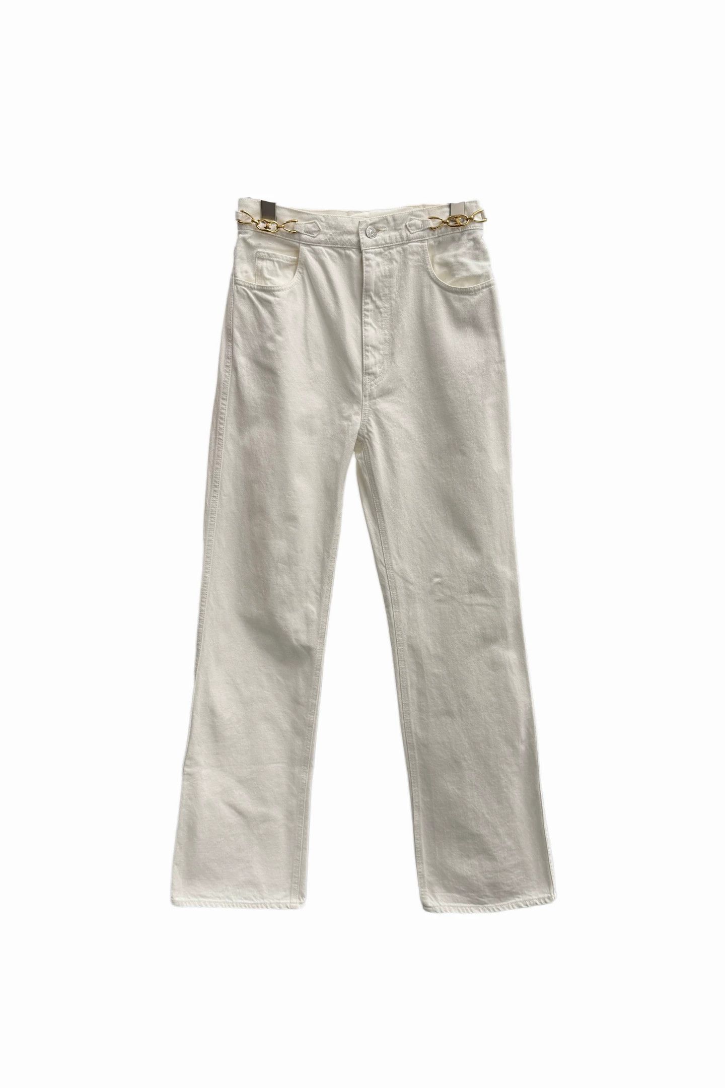 Celine CELINE Triomphe Chain White Jeans Size 29" - 1 Thumbnail