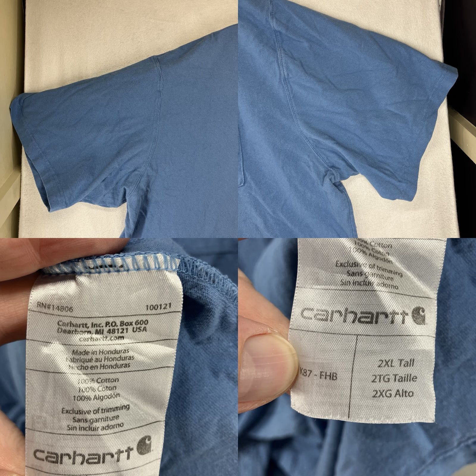 Carhartt Carhartt T-Shirt Mens 2XLT Blue Outdoor Pocket Crew Neck Logo Tee Big & Tall Size US XXL / EU 58 / 5 - 8 Thumbnail