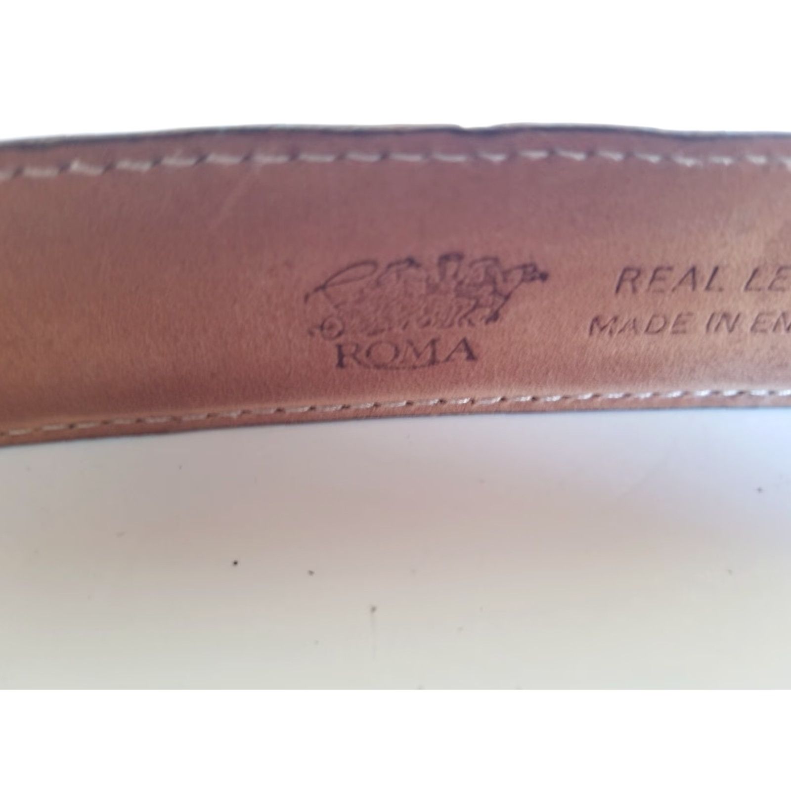 CO Roma Belt Co Belt Regular Large Brown Leather Stainless Buckle Men Dress Work Made in England Size ONE SIZE - 2 Thumbnail