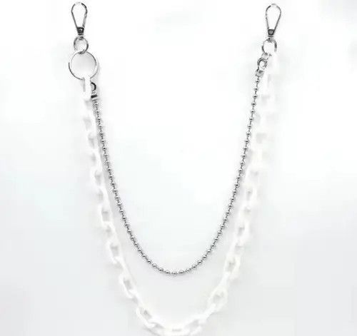 Jewelry Pocket Chain White Punk Rock Link Gothic Wallet Chrome Size ONE SIZE - 2 Thumbnail