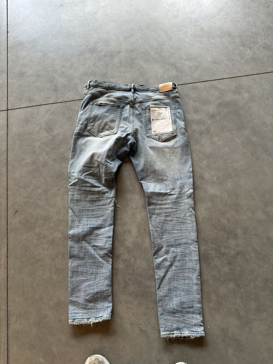 Purple Brand Purple Brand Knee Ripped Denim Blue Size US 40 / EU 56 - 2 Thumbnail