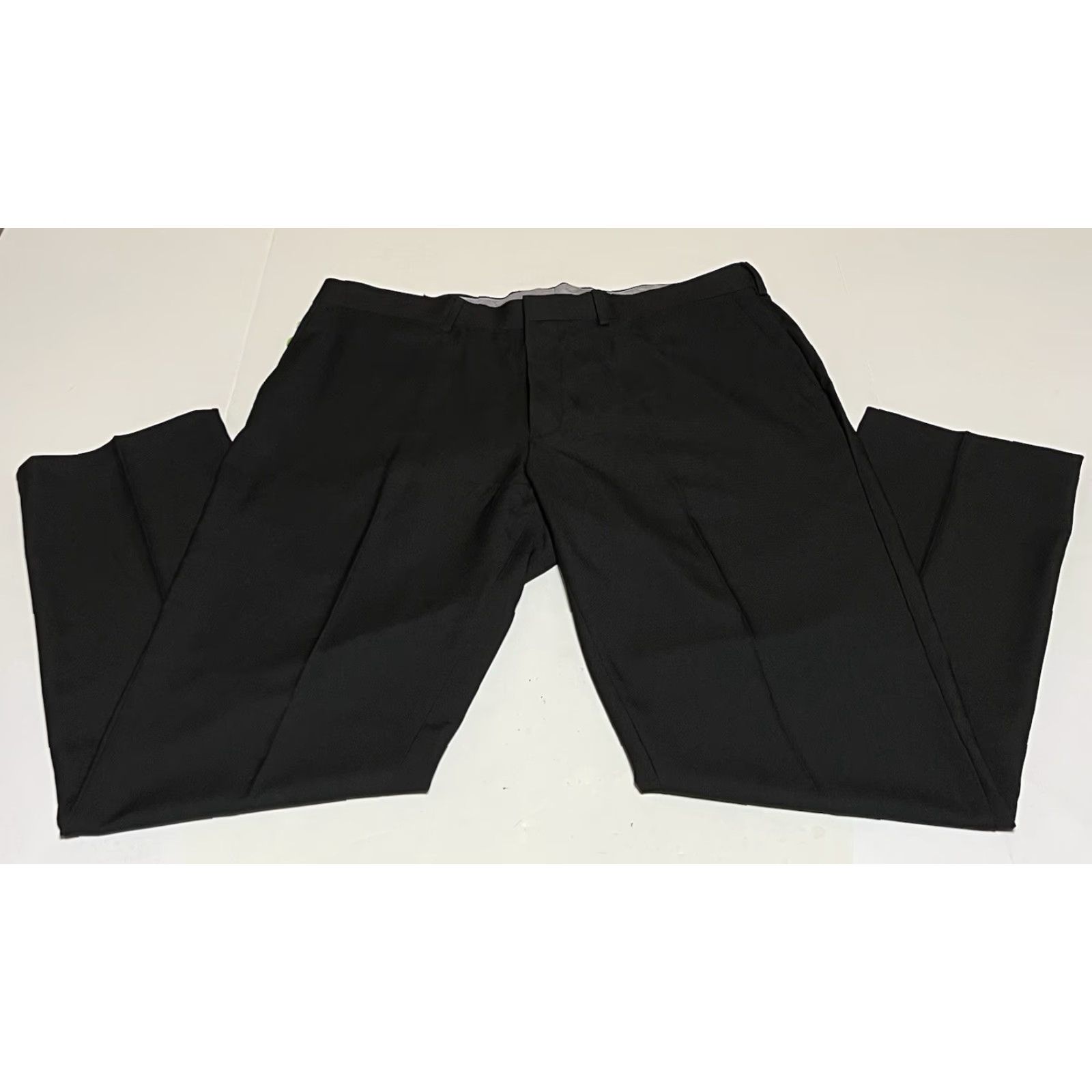 Haggar Haggar Men's Slim Dress Pants Straight Leg 36x30 Black NWT Stretch Premium Front Flat Front Regular Rise Modern City Preppy Mens Pants Size US 36 / EU 52 - 2 Thumbnail