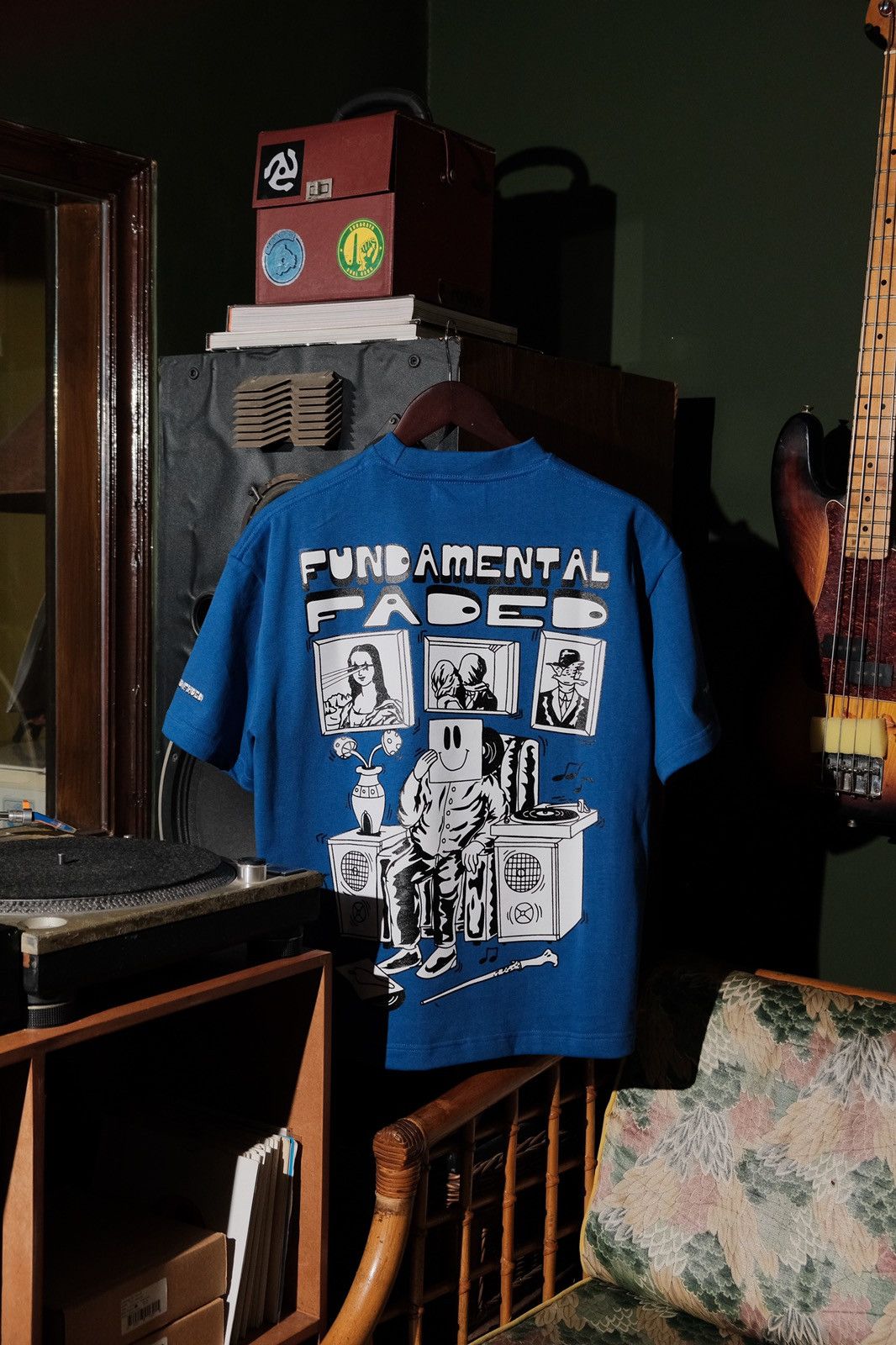 Fundamental Faded Blue Room Boxyfit Tshirt 350GSM
