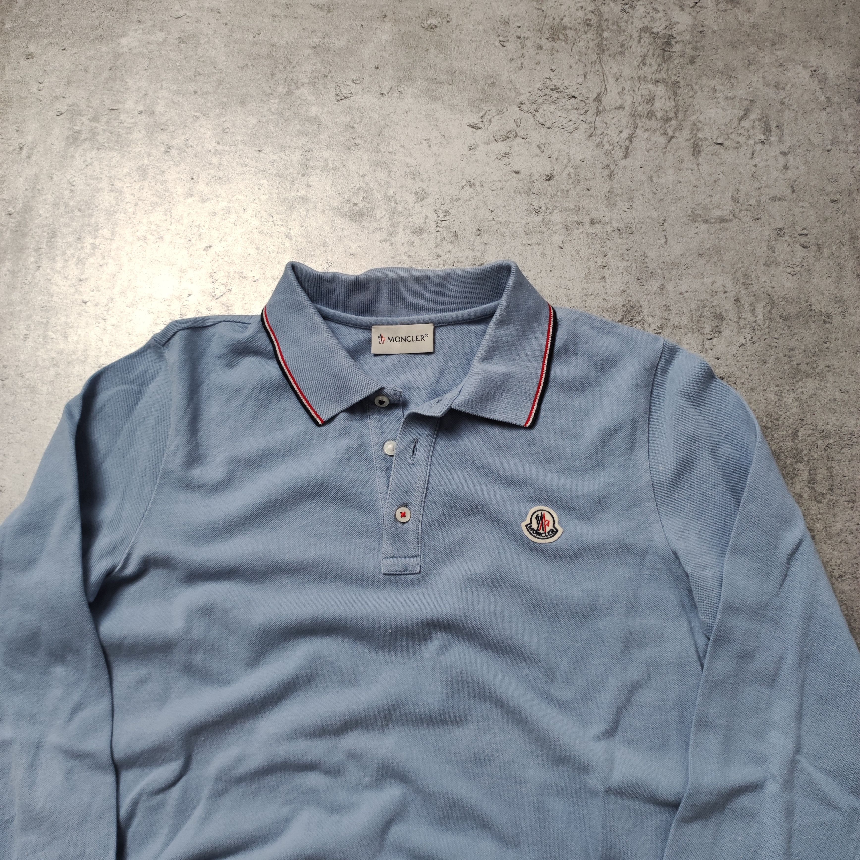 Moncler RARE Moncler Maglia Manica Longsleeve Gray-Blue Polo Shirt Size S / US 4 / IT 40 - 3 Thumbnail