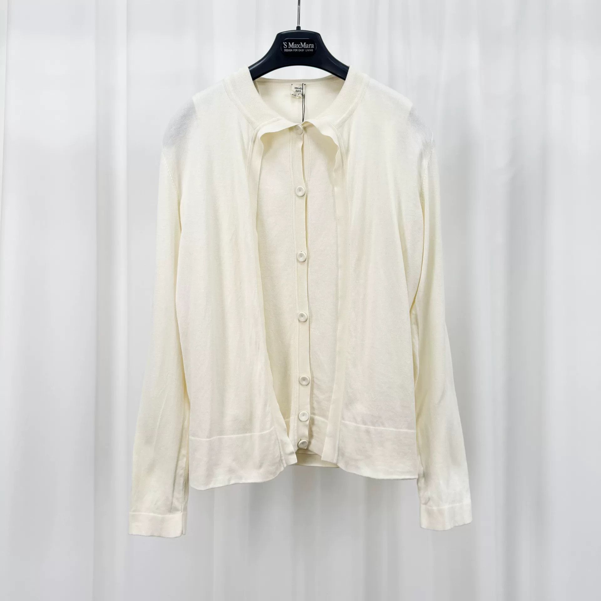 Hermes Hermes Ivory Cashmere Knit Long Sleeve Size US M / EU 48-50 / 2 - 1 Thumbnail