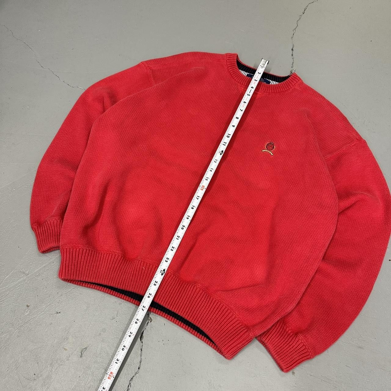 Tommy Hilfiger Vintage Tommy Hilfiger Cable Knit Red Sweater XXL Size US XXL / EU 58 / 5 - 5 Thumbnail