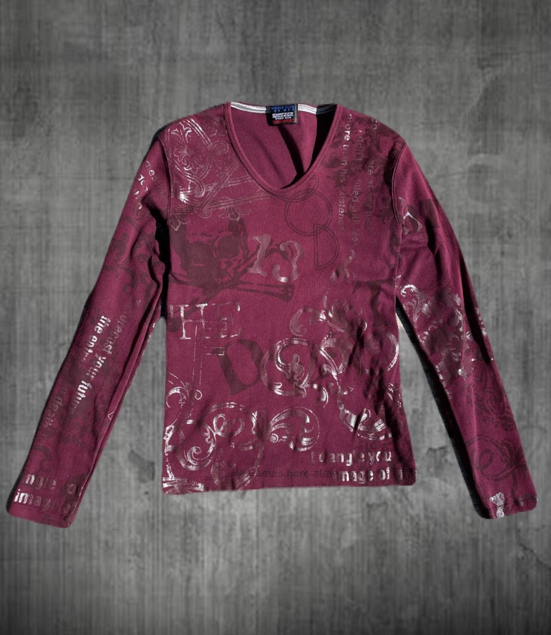 2000s Japanese archive Vkei Dark Poem Long Sleeve Tee Gyaruo