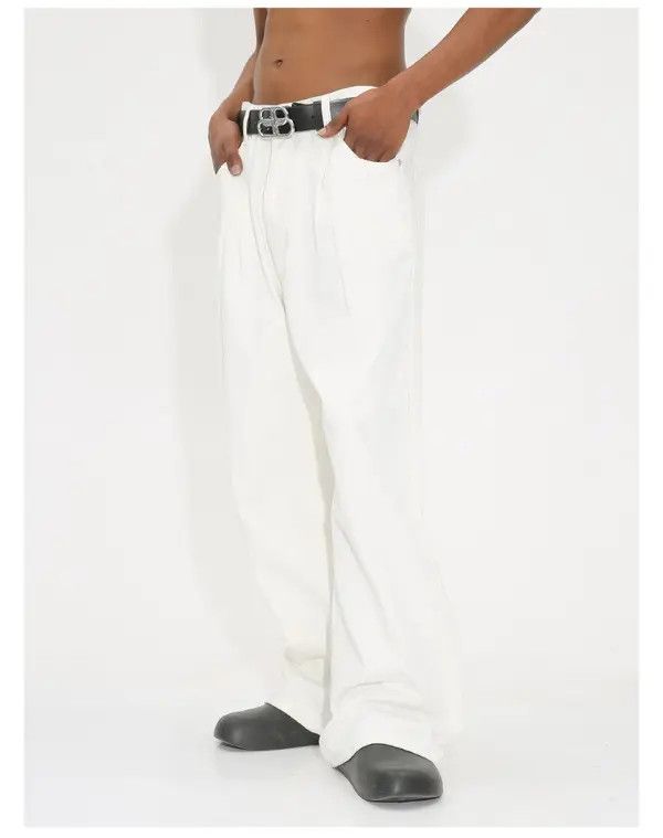 VIBE White Baggy Denim Jeans Size US 30 / EU 46 - 5 Thumbnail