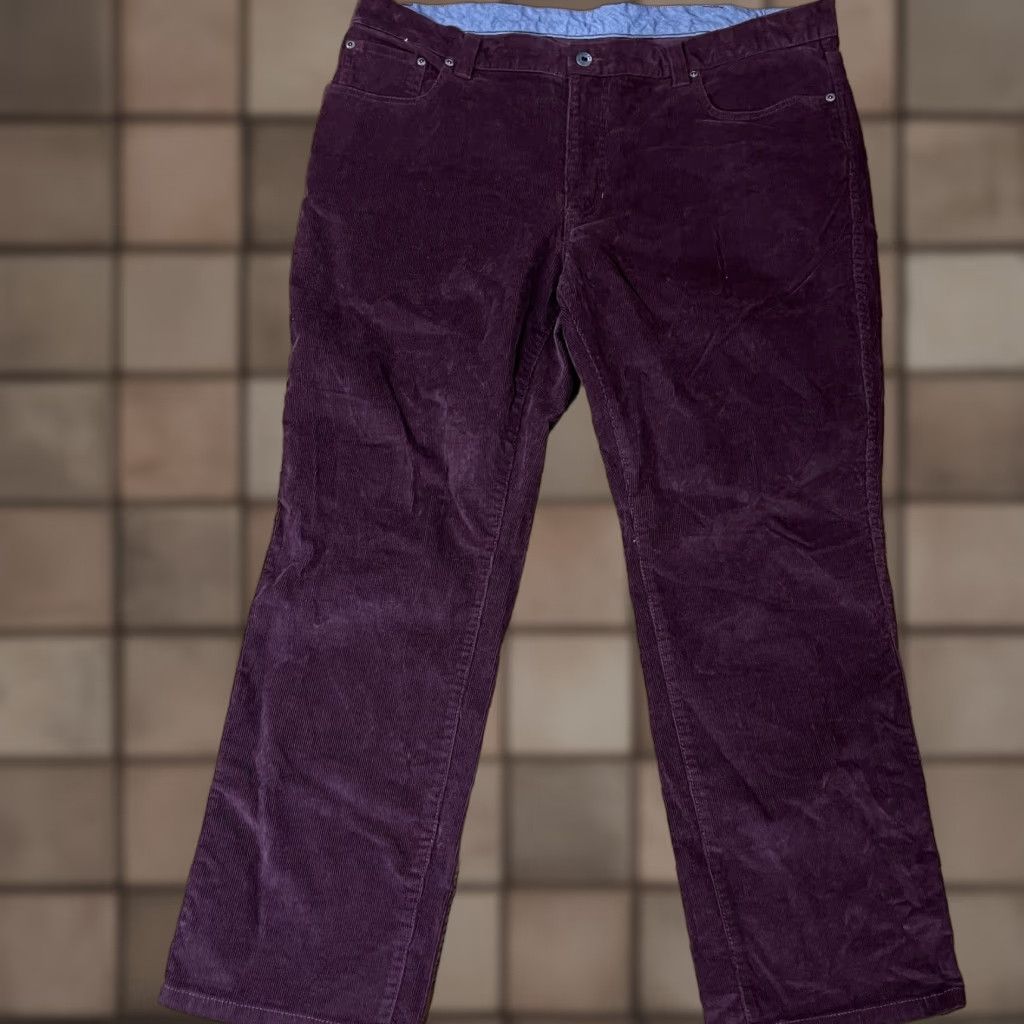 Vintage LL Bean Corduroy Pants Mens 38x29 Maroon Regular Straight Zip 5-Pocket Solid Preppy Size US 38 / EU 54 - 1 Thumbnail