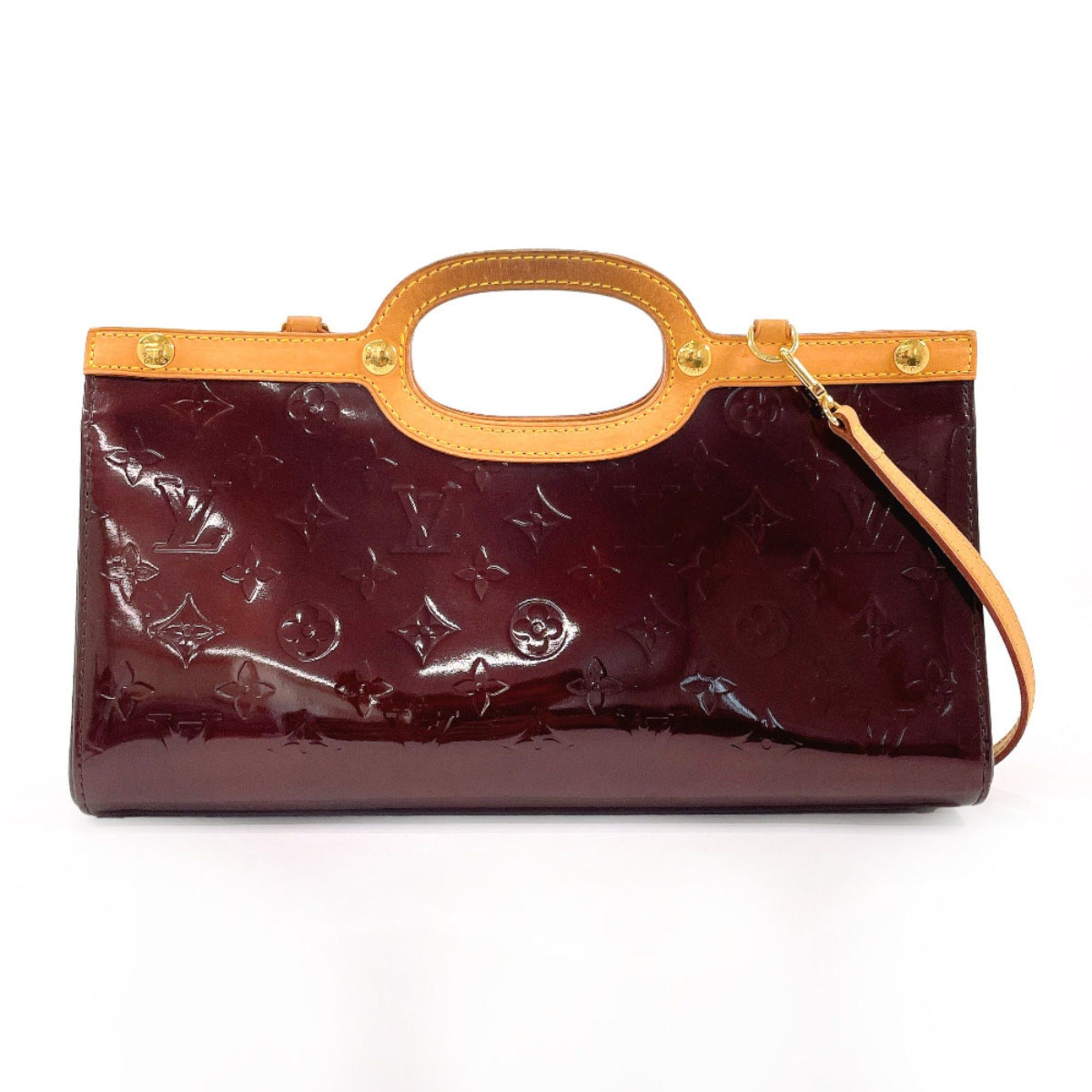 image of Louis Vuitton Roxbury Drive Handbag Monogram Vernis M91995 Ladies Bordeaux in Red, Women's