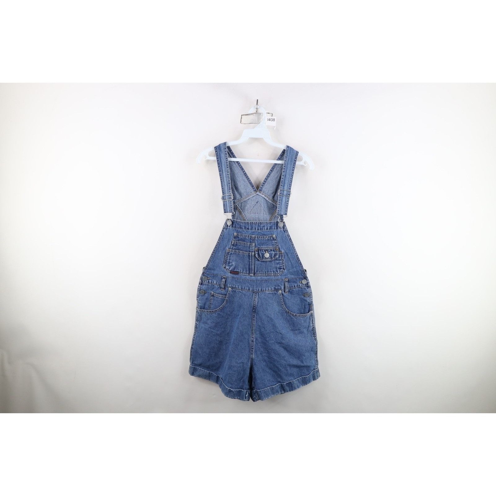 Vintage Vintage 90s Streetwear Faded Denim Jean Shortalls Size 30" / US 8 / IT 44 - 1 Thumbnail