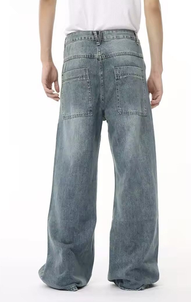 Draping Straight Wide Leg Loose Washed Jean