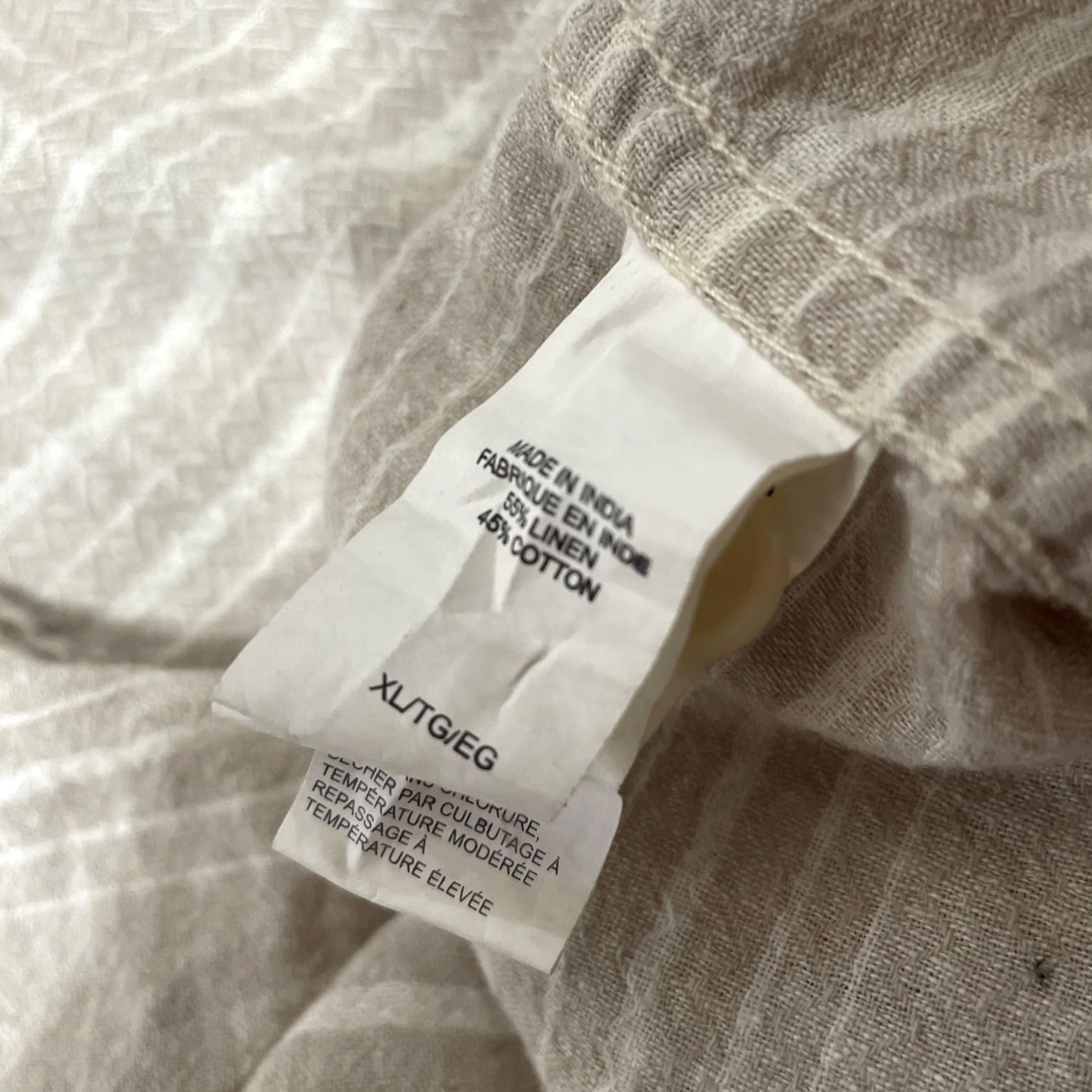 Lucky Brand LUCKY BRAND Linen Shirt Men XL Tan Beige Stripe Western Button-Up Shirt Size US XL / EU 56 / 4 - 6 Thumbnail