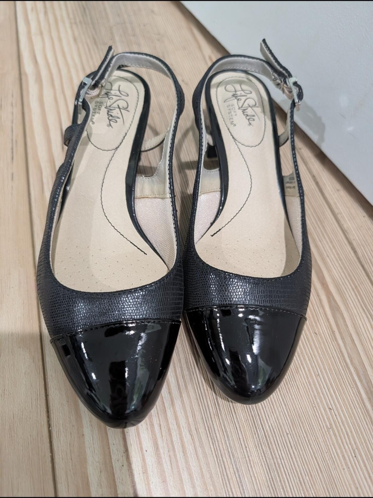 Other Life Stride Black Slingback Block Heel Pumps Size US 8 / IT 38 - 7 Thumbnail