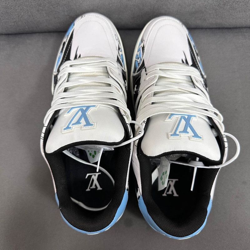 Louis Vuitton Louis Vuitton Low-Top Trainers in Black and Blue -2508 Size US 7 / EU 40 - 7 Thumbnail
