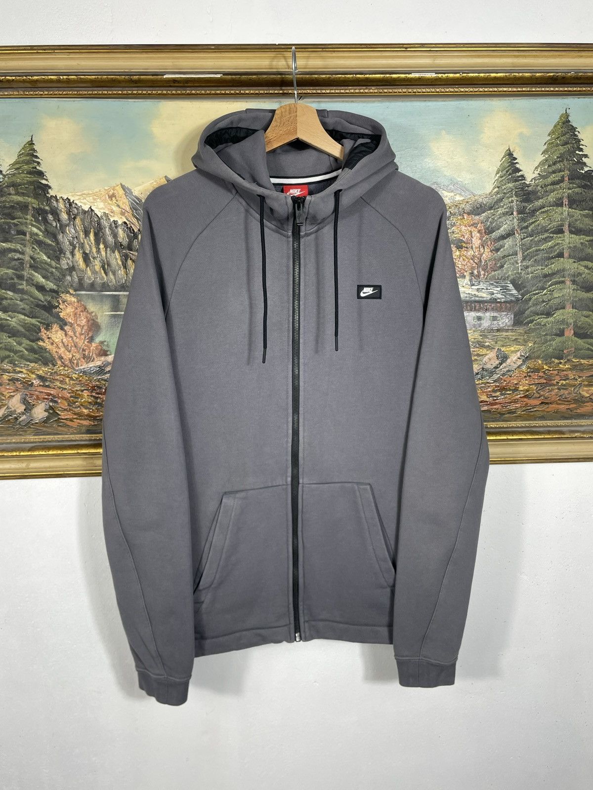 Nike × Vintage Nike gray zip hoodie sweatshirt tech fleece style uk drill Size US M / EU 48-50 / 2 - 1 Thumbnail