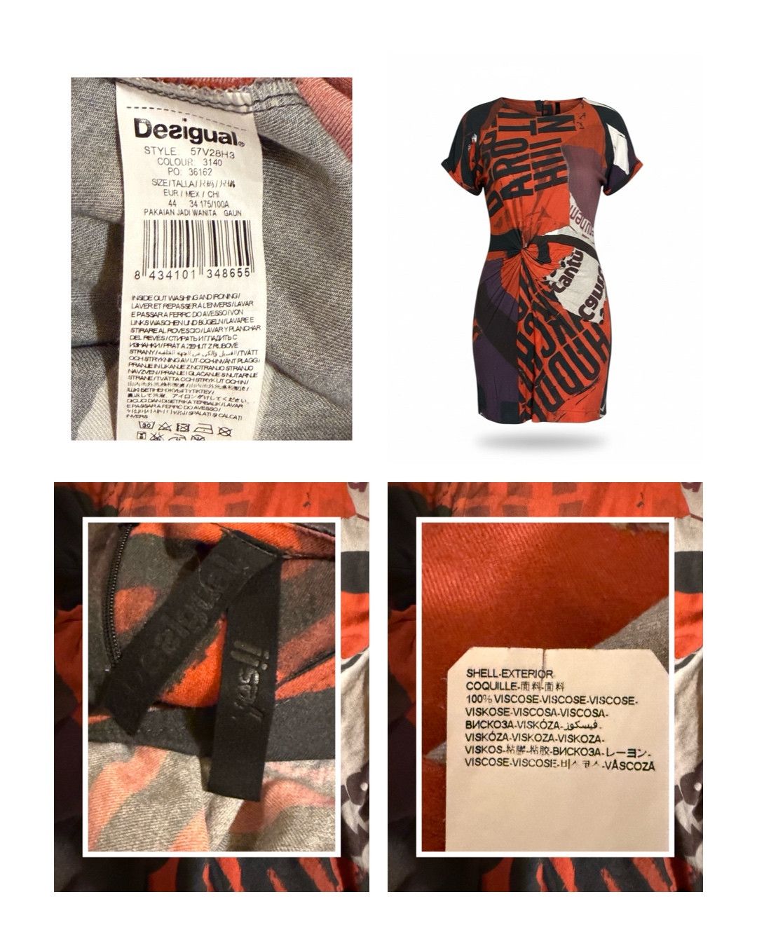 Desigual Desigual Dress Newspaper Print Y2K Size L / US 10 / IT 46 - 17 Thumbnail