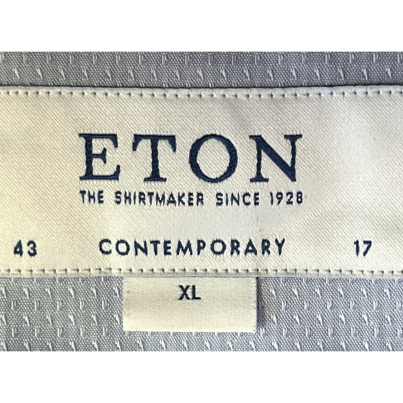 Eton Etón Shirt Mens XL Blue Long Sleeve Cotton Dress Shirt Business Casual Size 46R - 6 Thumbnail